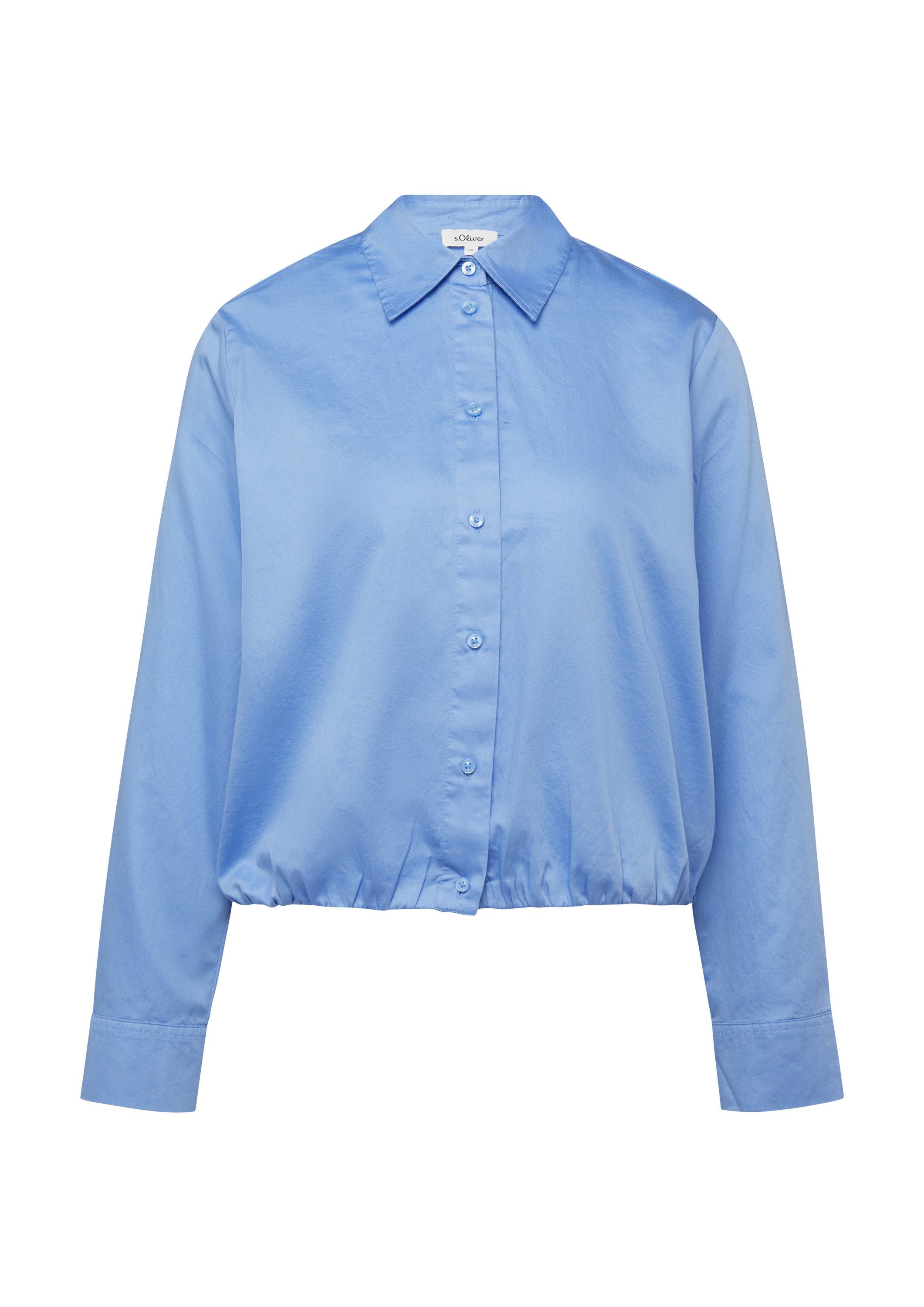 s.Oliver Langarmbluse Bluse Baumwollsatin-Bluse mit Raffung günstig online kaufen