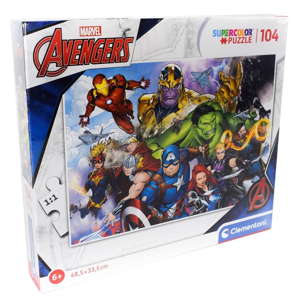 Clementoni® Пазлы 104 Teile Marvel Avengers Пазлы ca. 48,5 x 33,5 cm für Kinder, 104 Пазлыteile, farben- & kontrastreich
