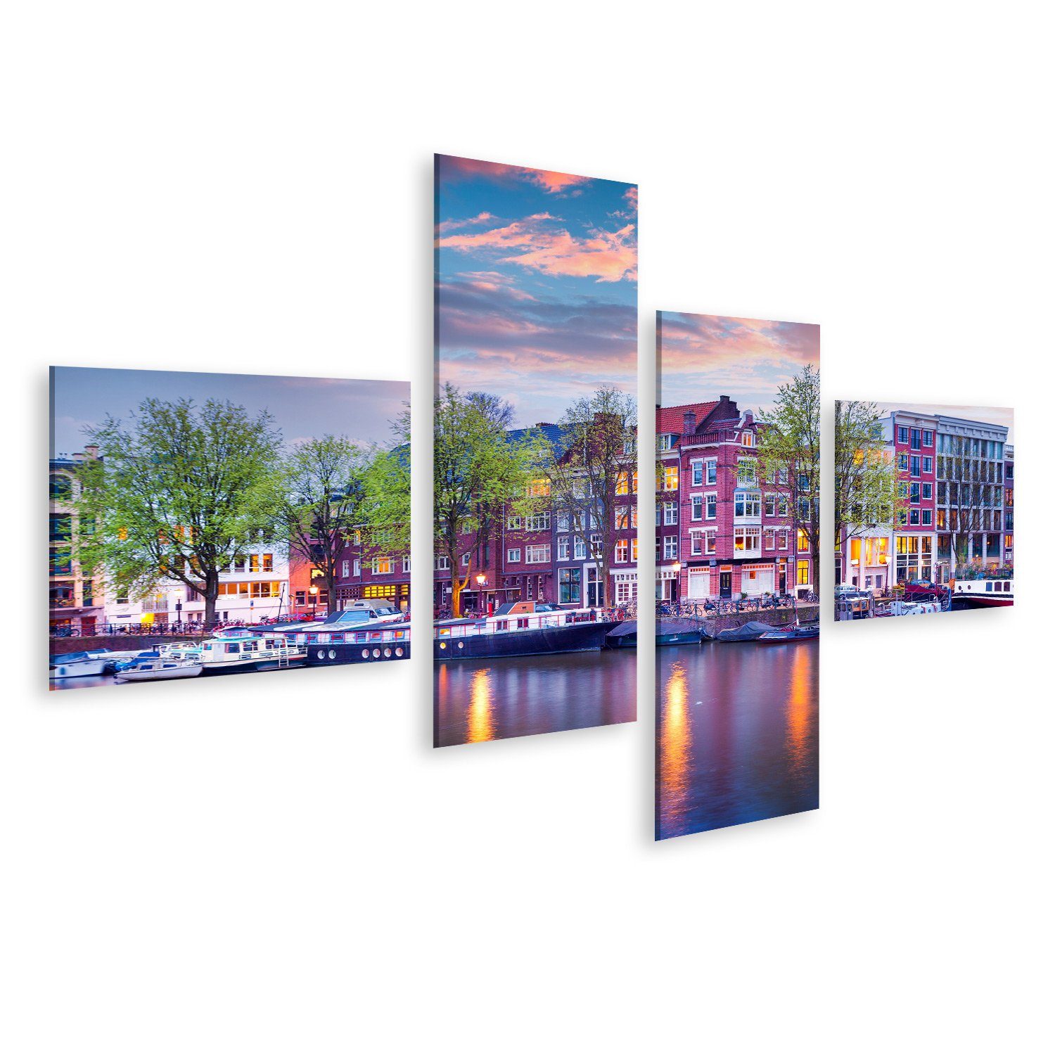 islandburner Leinwandbild Bild auf Leinwand Amsterdam Grachten Holland Wandbild Leinwandbild Wan