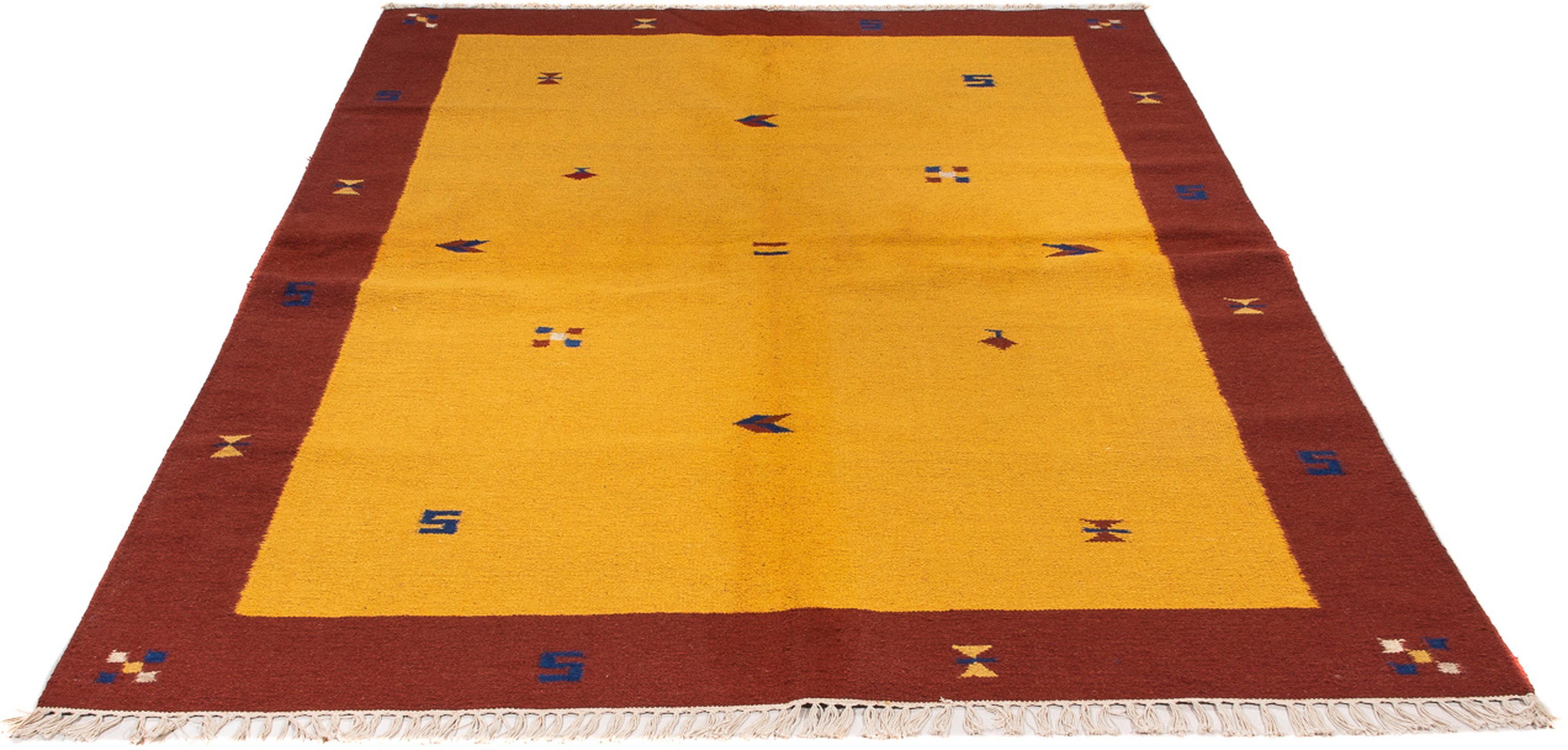 Wollteppich Kelim - Trendy - 240 x 170 cm - gold, morgenland, rechteckig, Höhe: 4 mm, Wohnzimmer, Einzelstück