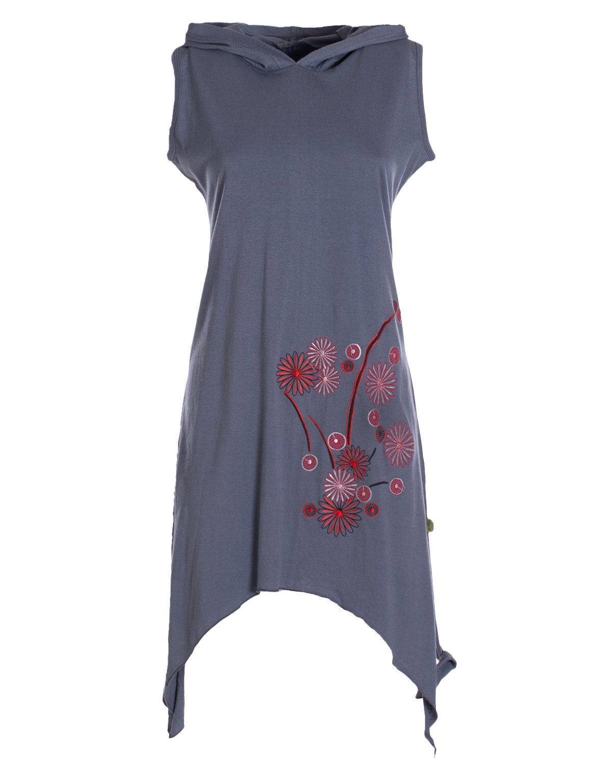 Vishes Zipfelkleid Armloses Damen Zipfel-Tunika Elfen-Kleid Zipfelkapuze Zipfelkleid Boho, Goa, Guru Style
