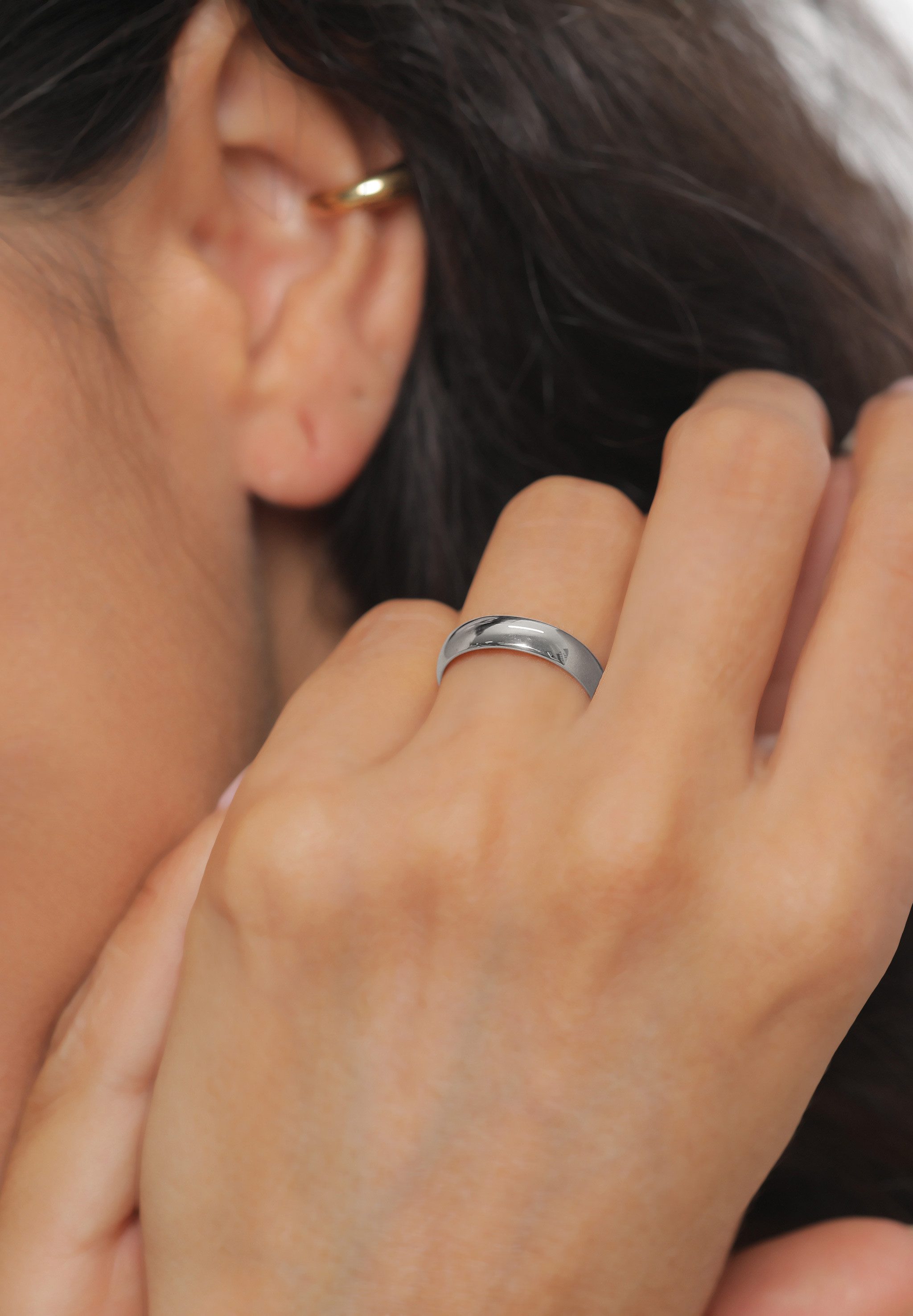 Elli Fingerring Basic Bandring Trauring Verlobung 925 Silber