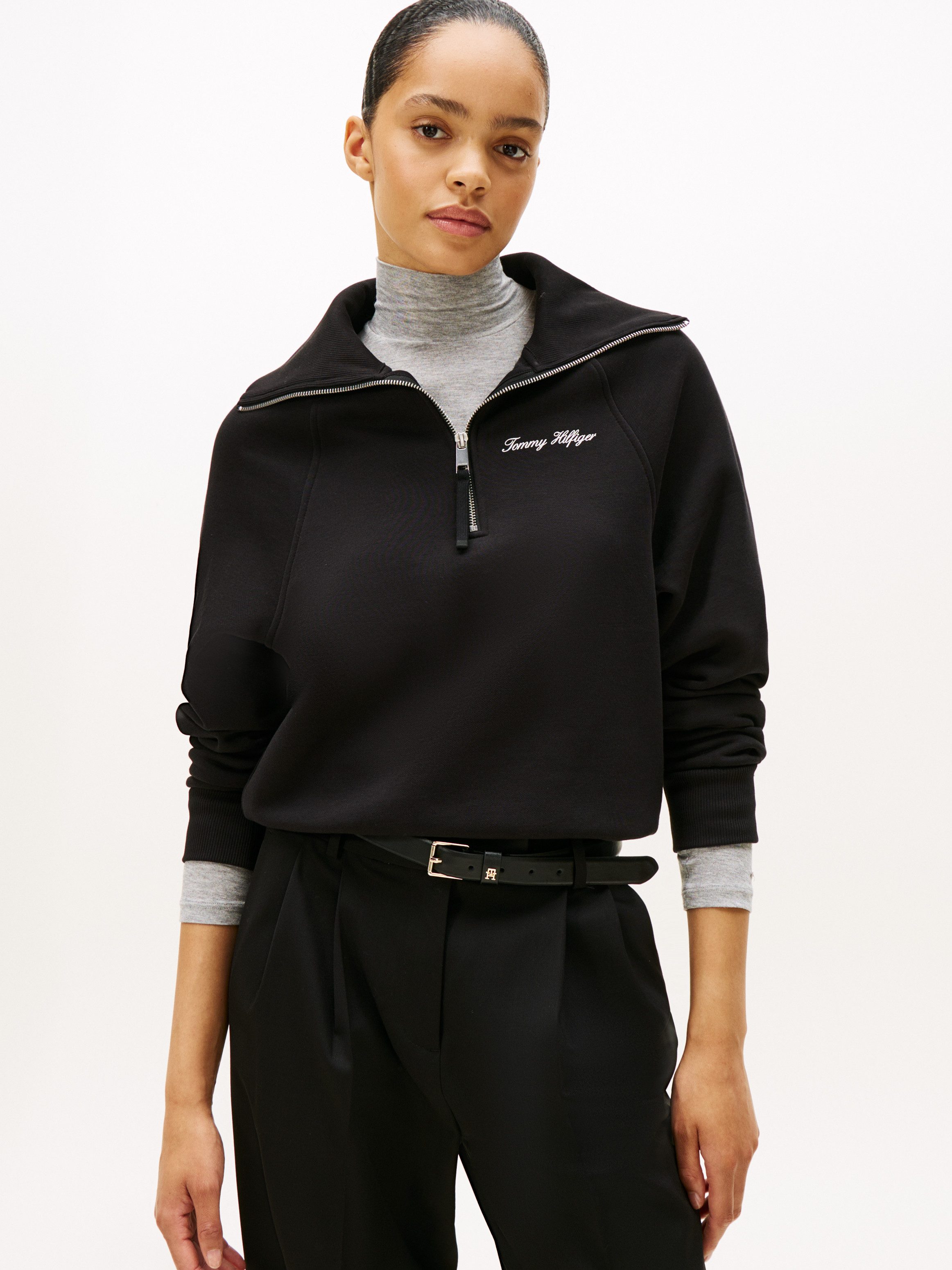 Tommy Hilfiger Sweatshirt CLASSIC SCRIPT FLEECE HALF-ZIP günstig online kaufen