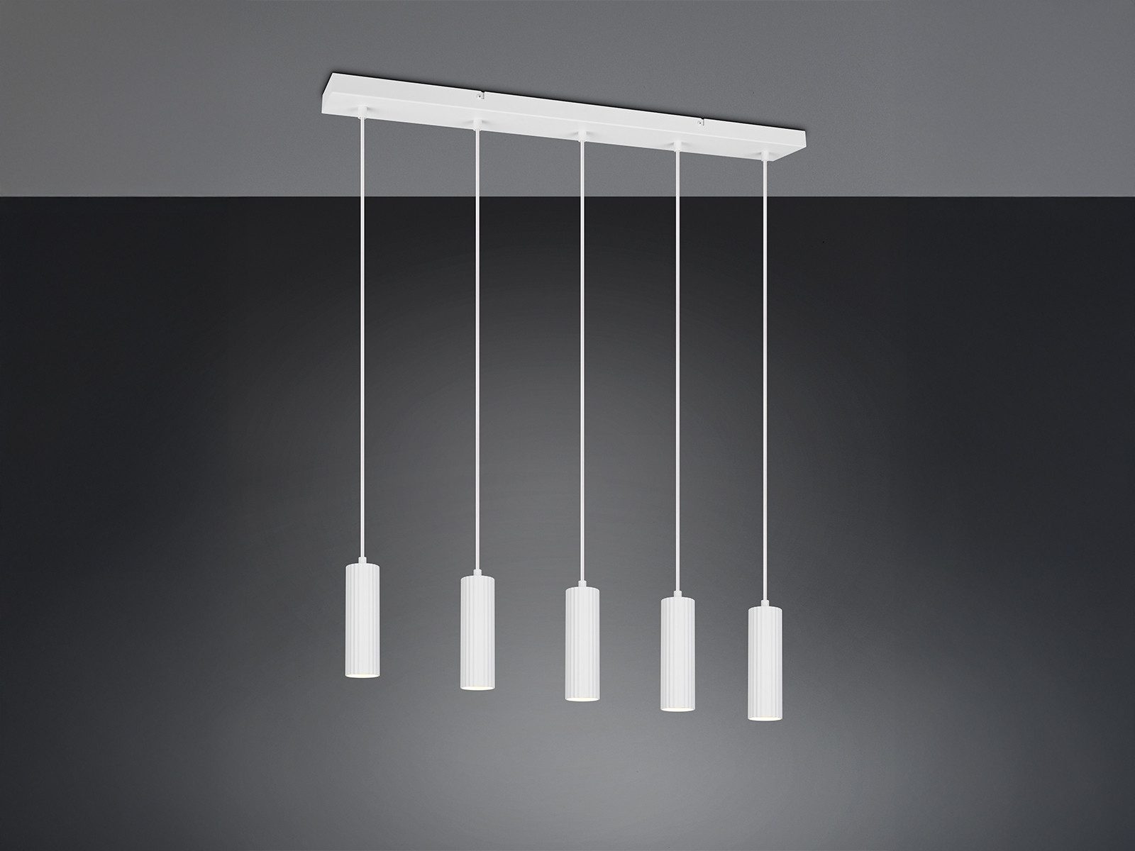 TRIO Leuchten LED Pendelleuchte, Dimmfunktion, LED wechselbar, Warmweiß, mehrflammig aus Metall über Esstisch & Kochinsel hängend, Breite 85cm