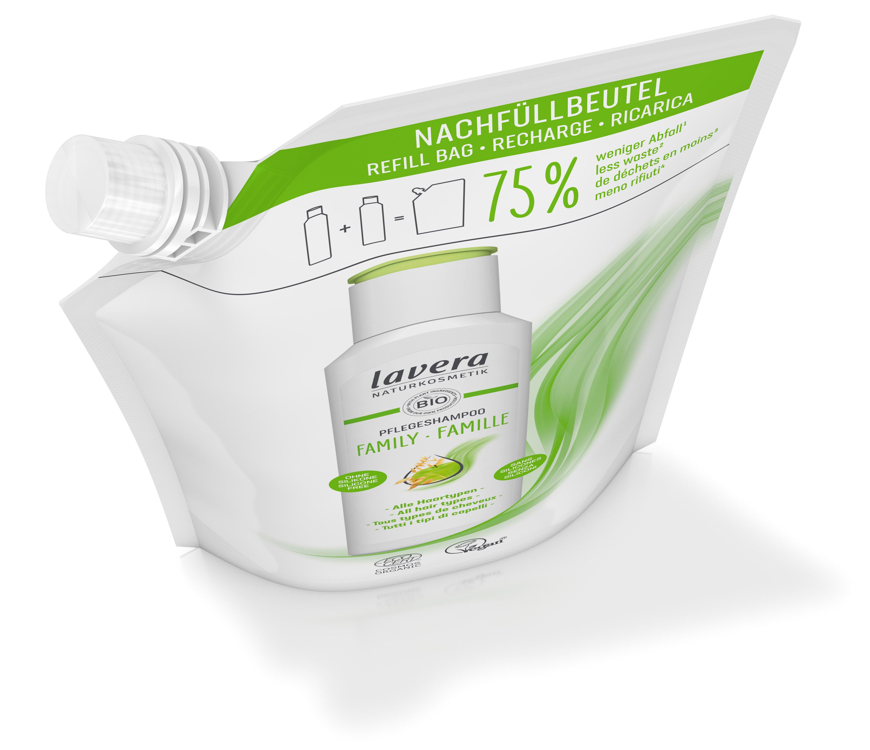 lavera Haarshampoo Nachfüllbeutel Pflegeshampoo Family, 1-tlg.