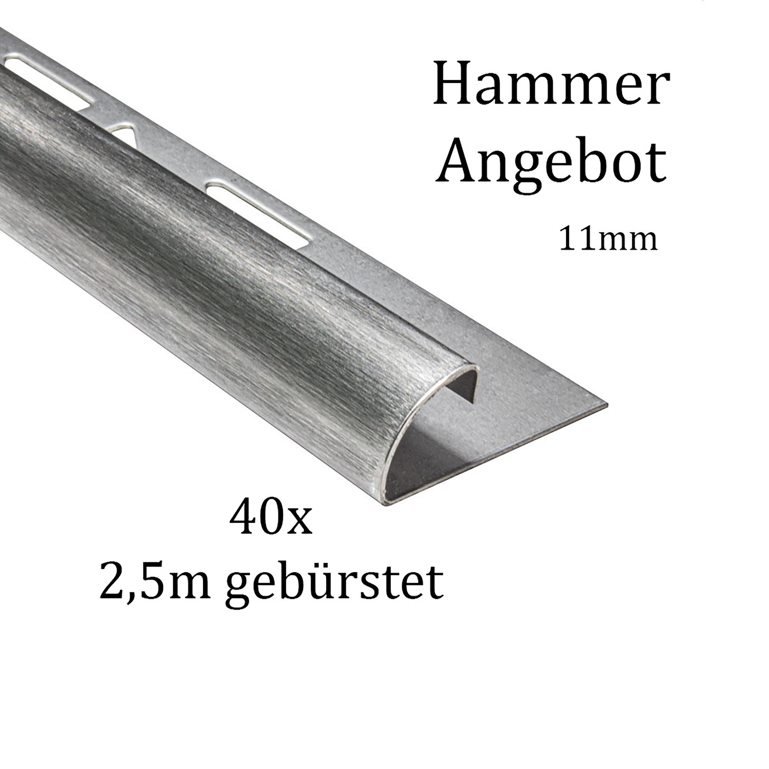 Thumbnail - tktrading24 Abschlussprofil 40x Viertelkreis Fliesenprofil Edelstahl 250cm 11mm Gebürstet (Set, 40er)