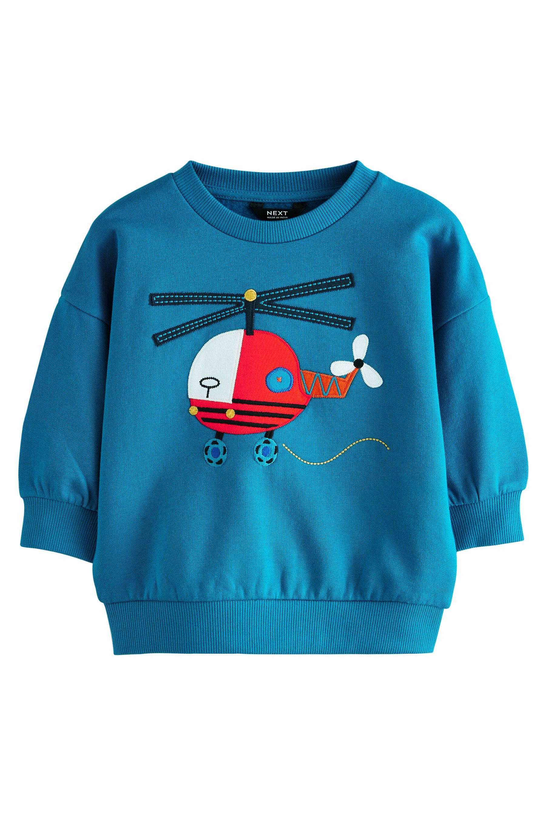 Sweatshirt Rundhals-Sweatshirt mit Stickerei