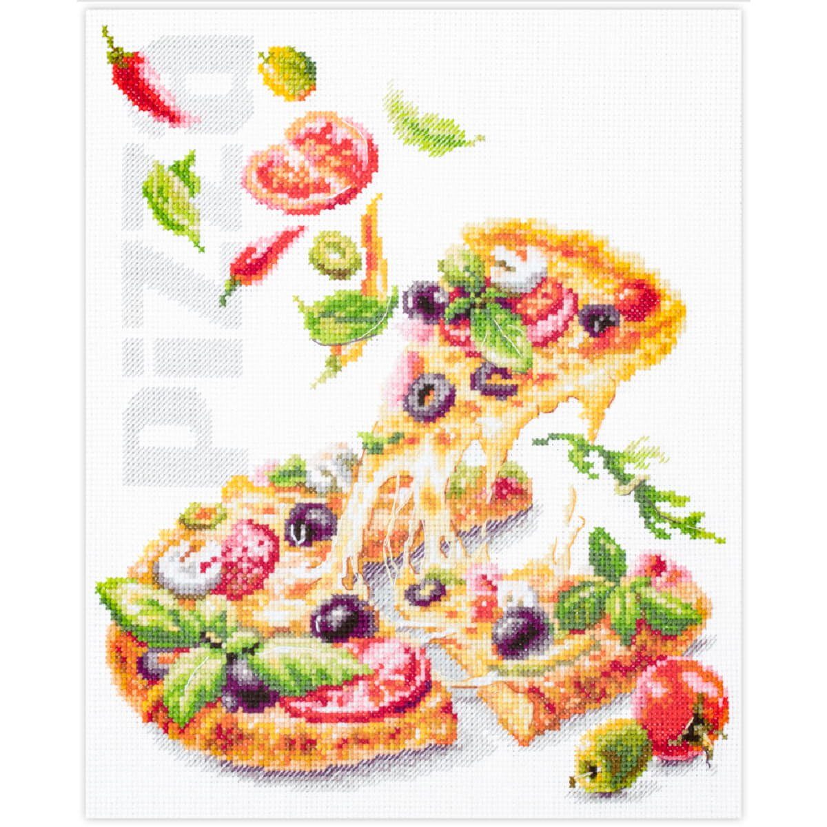 Magic Needle Kreativset Magic Needle Kreuzstich Set "Pizza", (embroidery kit by Marussia)