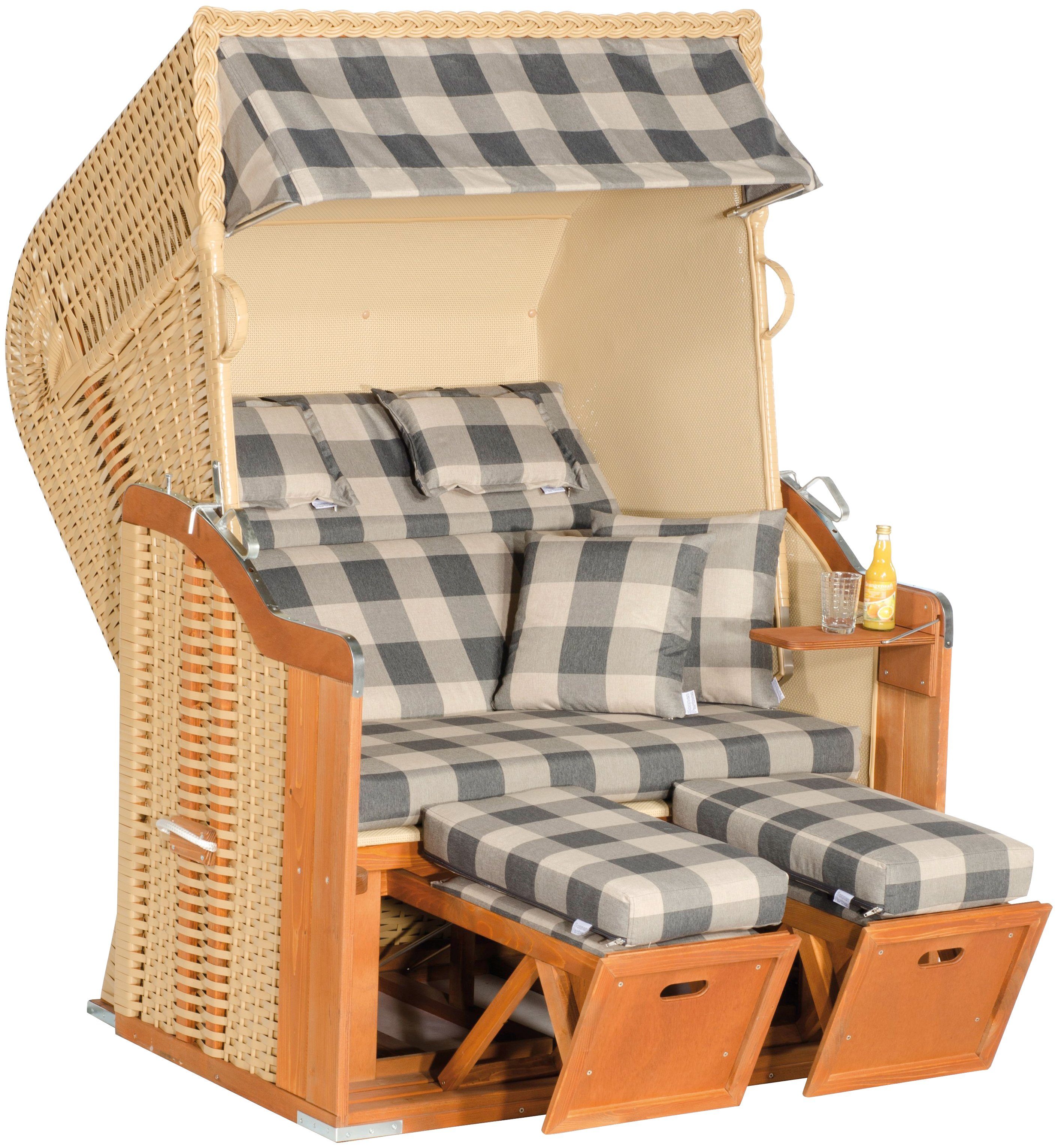 SunnySmart Strandkorb »Rustikal 255 Plus«, BxTxH 125x90x160 cm