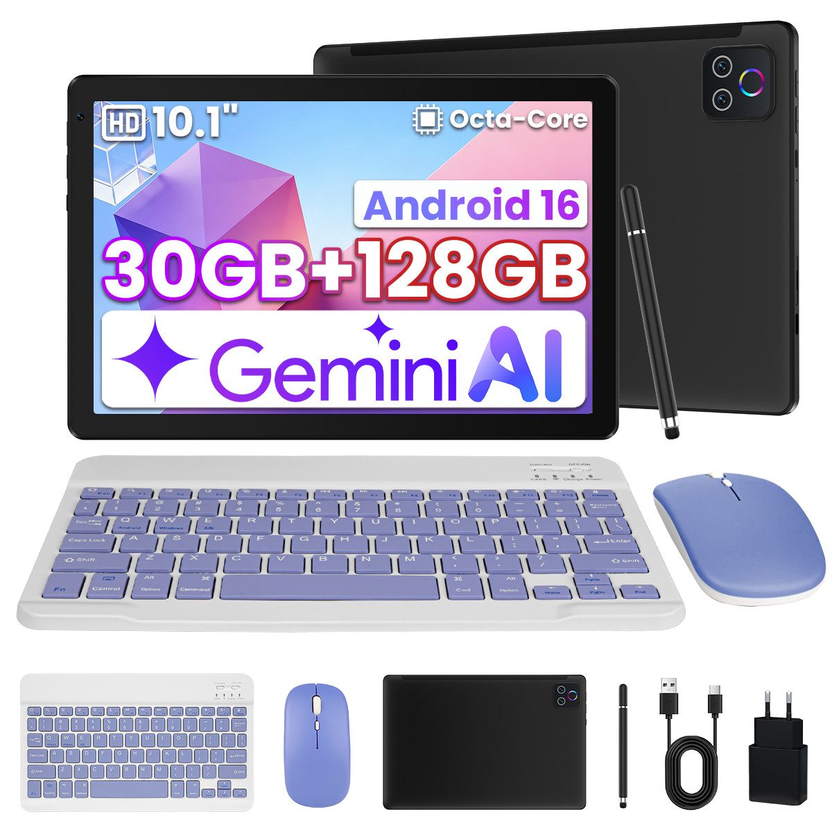 BUFO 10,1 Zoll, Octa-Core 4GB/6GB RAM+128GB, 1280x800 IPS HD, Android 15/16 Tablet (10", 128 GB, Android 16, WiFi 6)