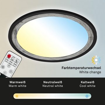 Briloner Leuchten LED Panel 7455-414, LED fest verbaut, Farbwechsler, Neutralweiß, Kaltweiß, Warmweiß, Tageslichtweiß, CCT, Backlighteffekt, dimmbar, ultraflach, schwarz-silber, 42 cm