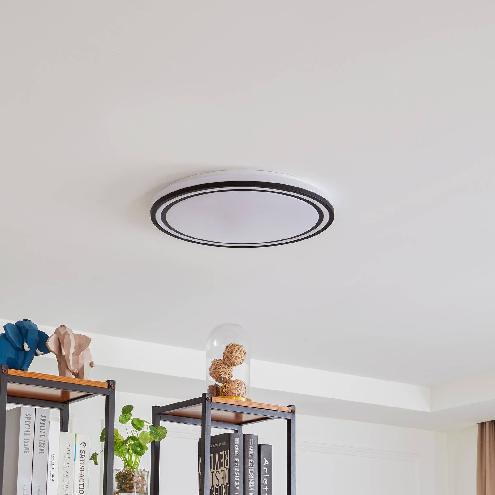 Lindby Deckenleuchten Arvada, LED, Kunststoff Weiß Farbwechsel RGB + weiß IP20, LED 30 W gesamt, Farbwechsel RGB + weiß