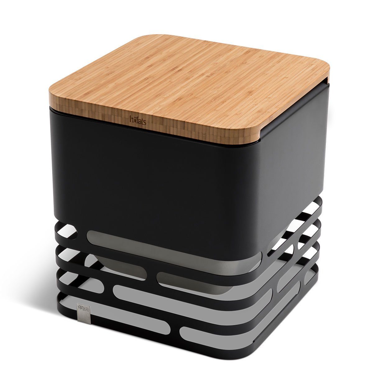 höfats Feuerkorb CUBE Auflagebrett, (Zubehör für CUBE Feuerkorb, 1-St., macht den CUBE zum Hocker, lackiert, massiver Bambus), 42 × 42 × 3 cm, Brett 30 mm stark