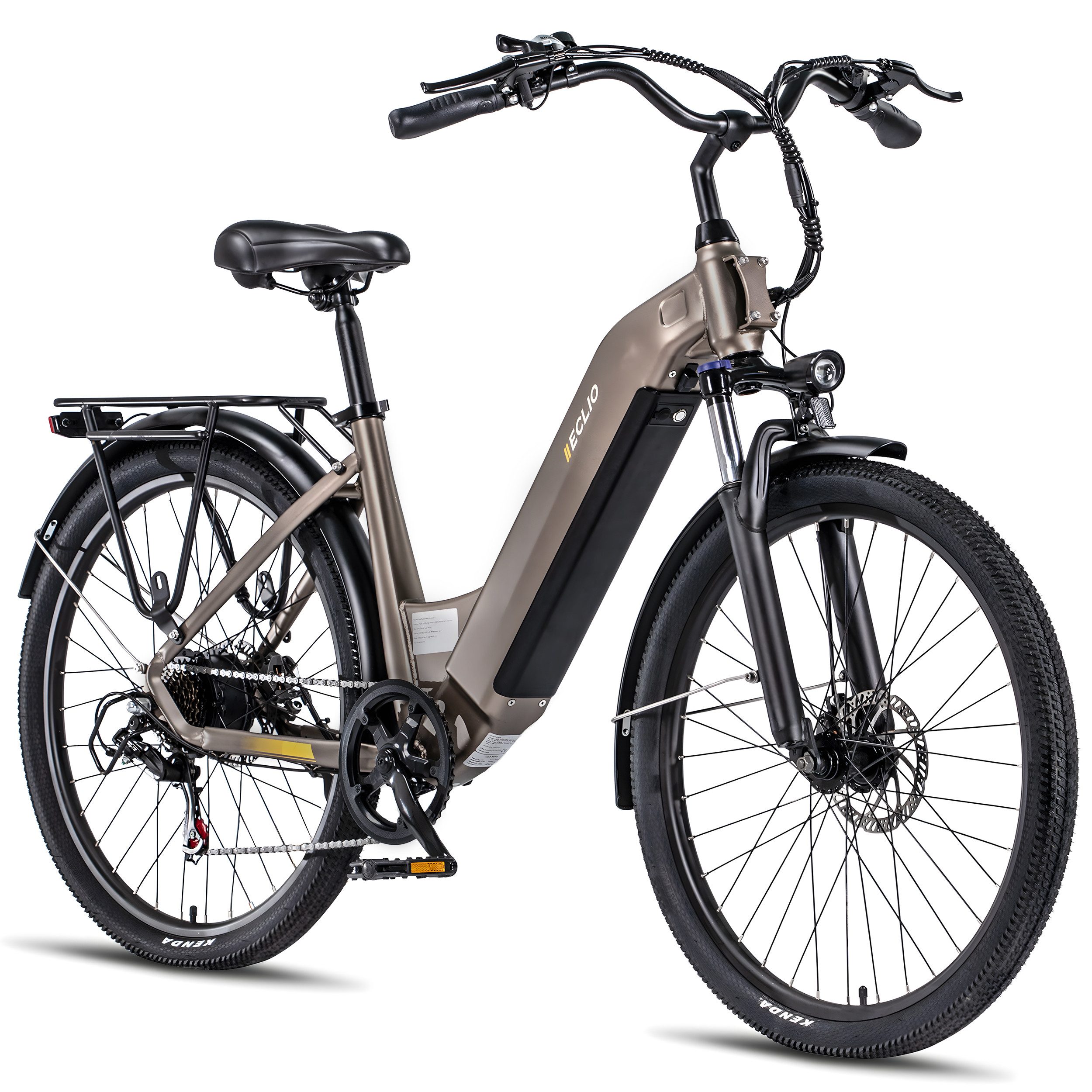 Vankel E-Bike Cityrad e bike für herren 26 zoll 18.2AH 36V 655WH damen 120km Elektrofahrrad, Kettenschaltung, Heckmotor, 655 Wh, (Beleuchtungsset mit Batterieladegerät, Batterieschlüssel, Werkzeug), Komfortables Stadtrad mit Scheibenbremsen & 26" Bereifung für Pendler