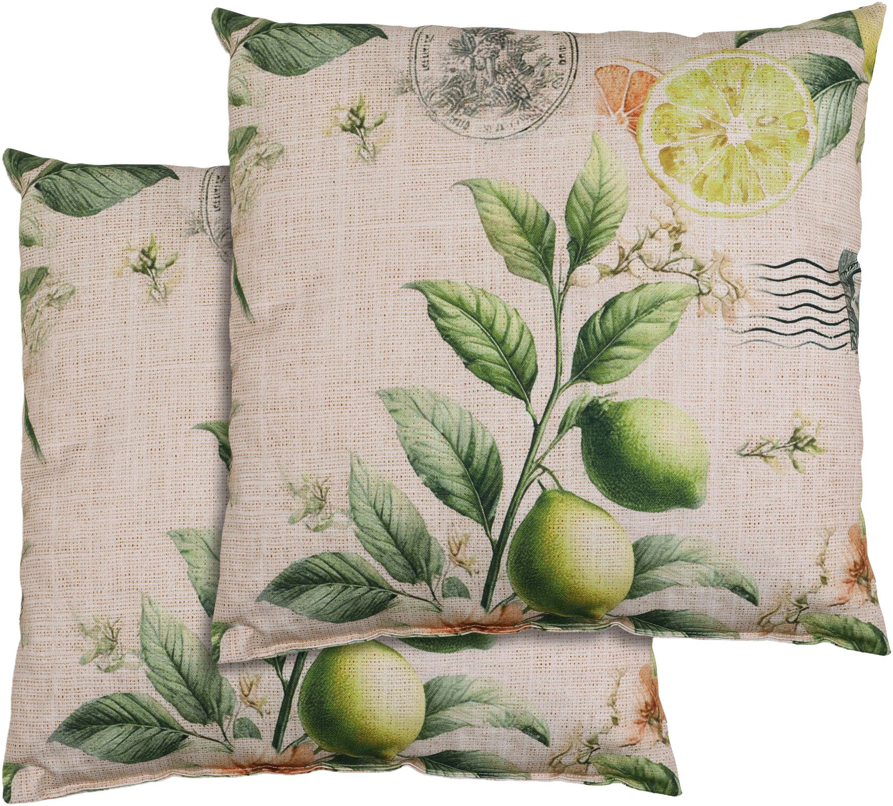 GO-DE Zierkissen Klara, (Spar-Set, 2 St), Lemon sand - Maße BxLxH ca.: 48 cm x 48 cm x cm