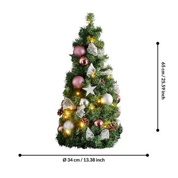 EGLO Künstlicher Weihnachtsbaum Noel, Künstlicher Weihnachtsbaum 65 cm, mit Timer, batteriebetrieben