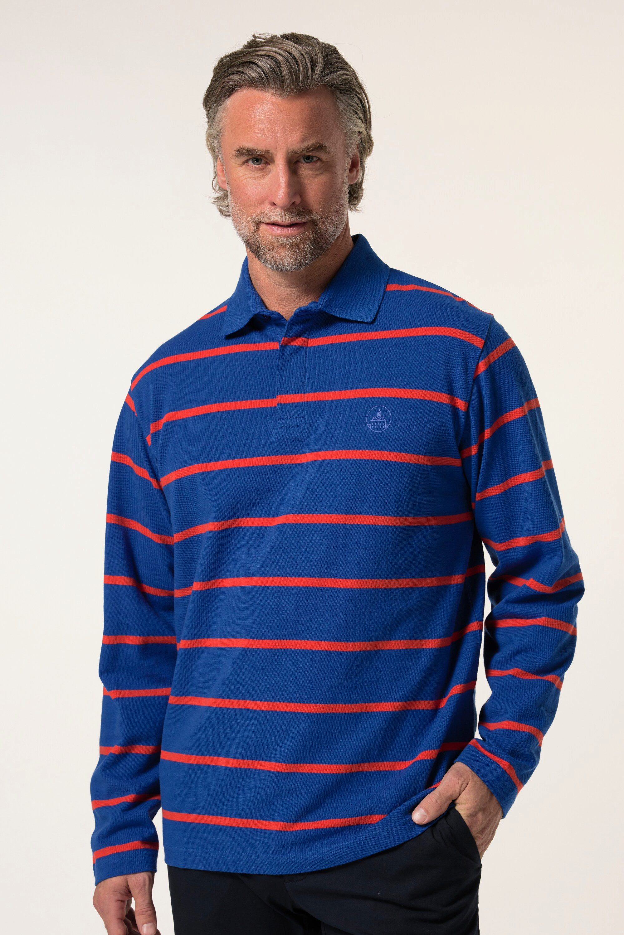 Boston Park Poloshirt Boston Park Ringel-Poloshirt Piqué Langarm