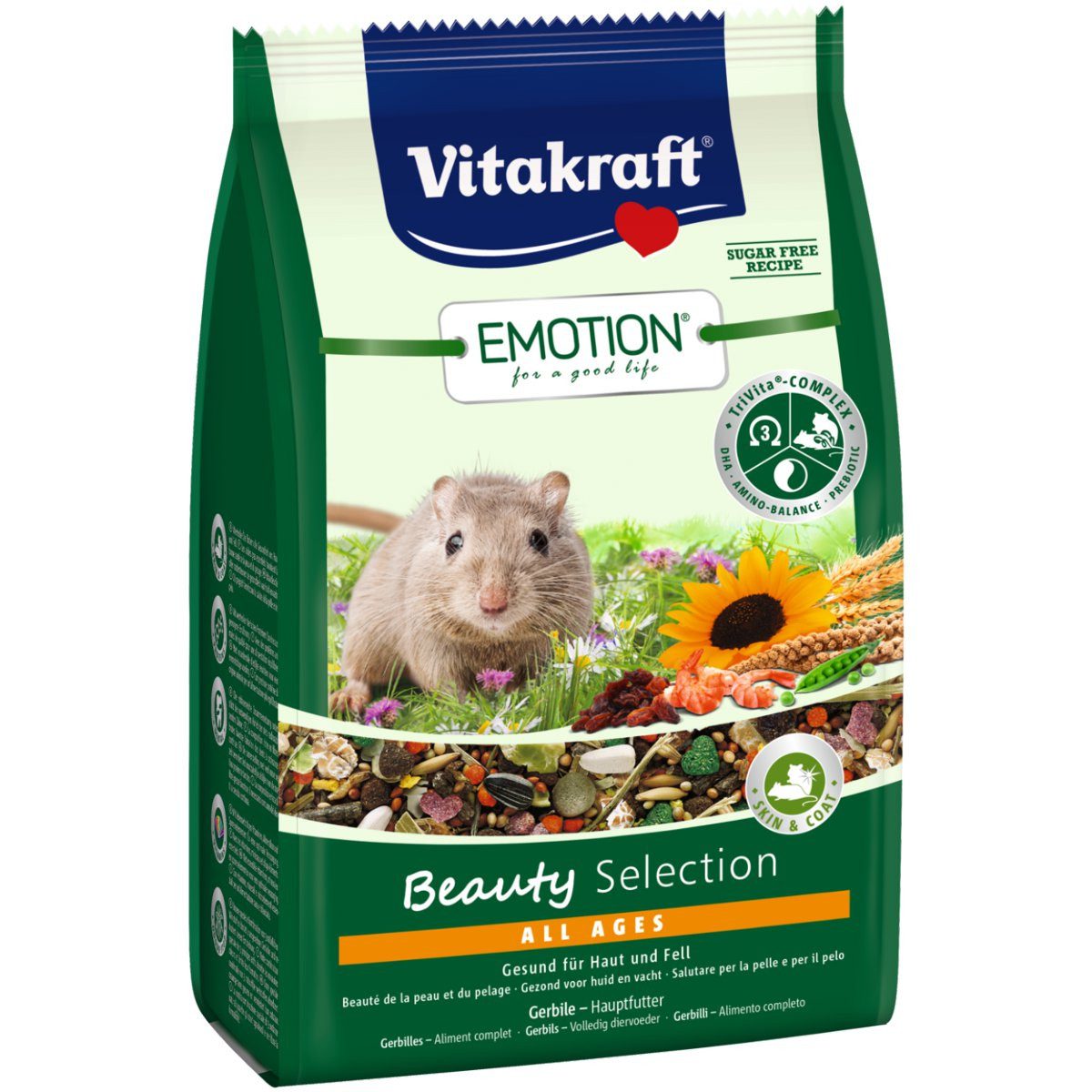 Vitakraft Emotion Beauty All Ages, Gerbilfutter, 300g, Alleinfuttermittel für: Gerbile