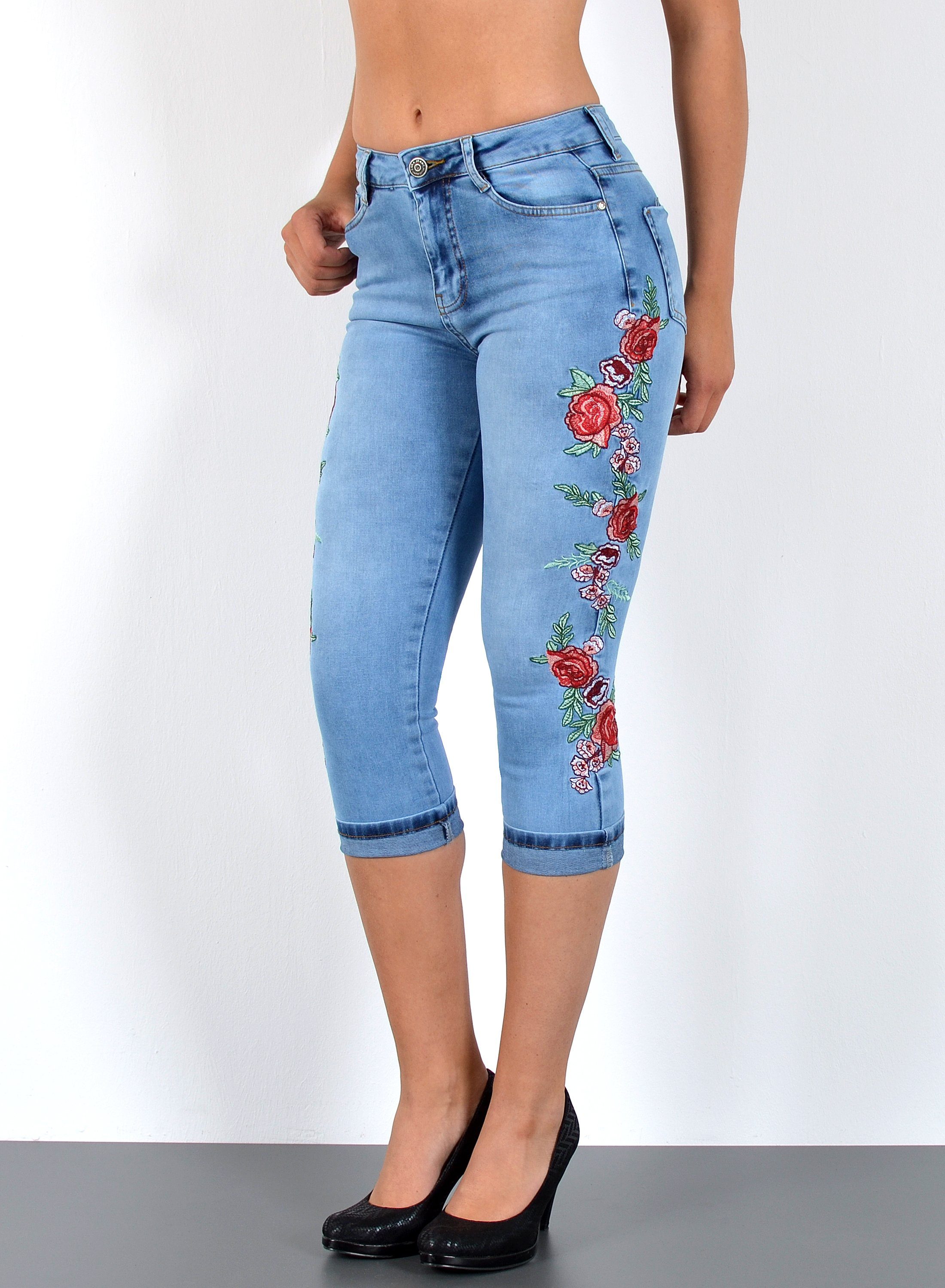 ESRA Caprijeans Damen Jeans Capri Hose günstig online kaufen