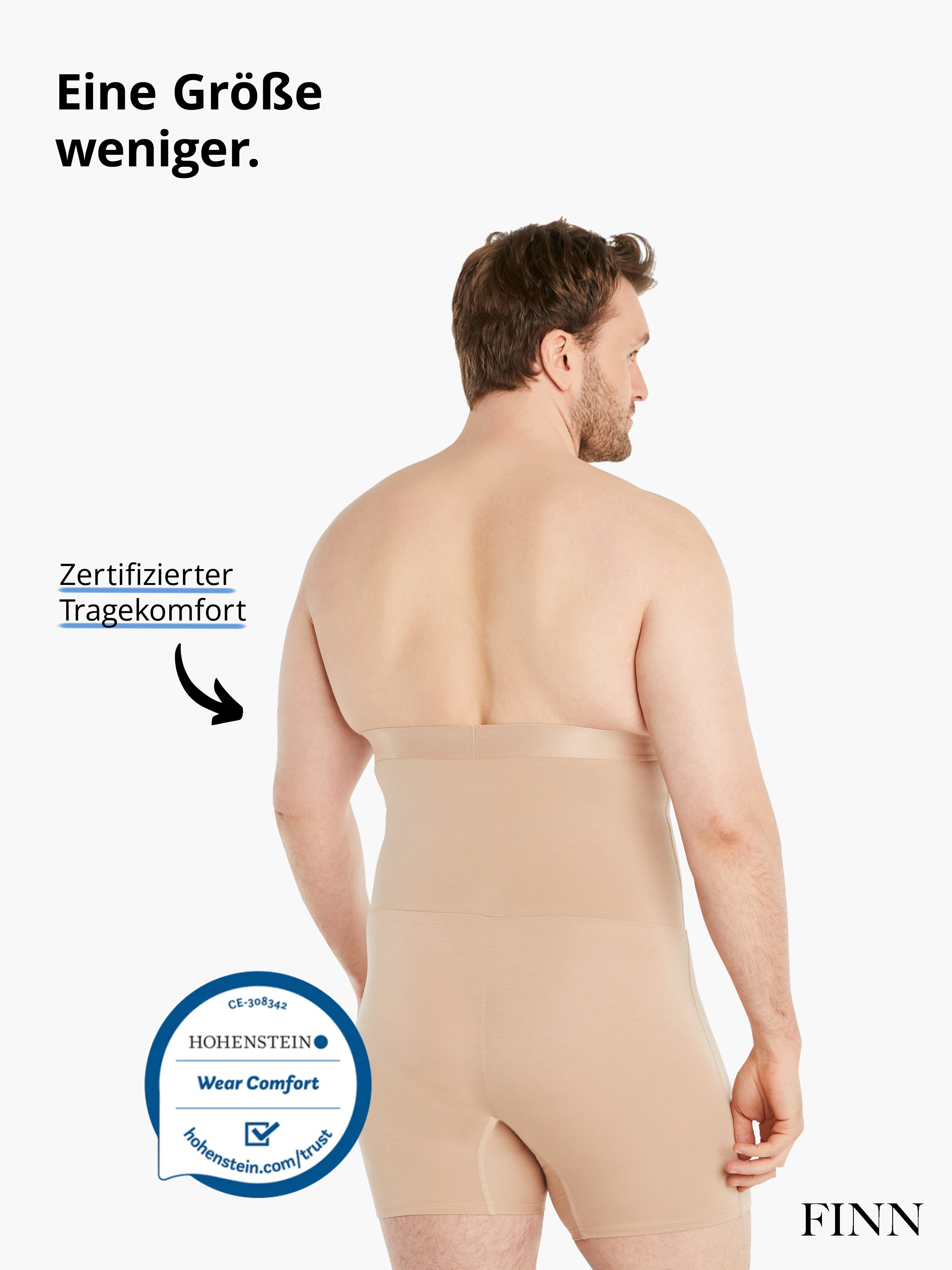FINN Design Shapinghose mit starker Kompression - Shapewear Shorts Herren mit Bauch-Weg Effekt Figurformende Kompressionsshorts aus Baumwolle mit hoher Taille