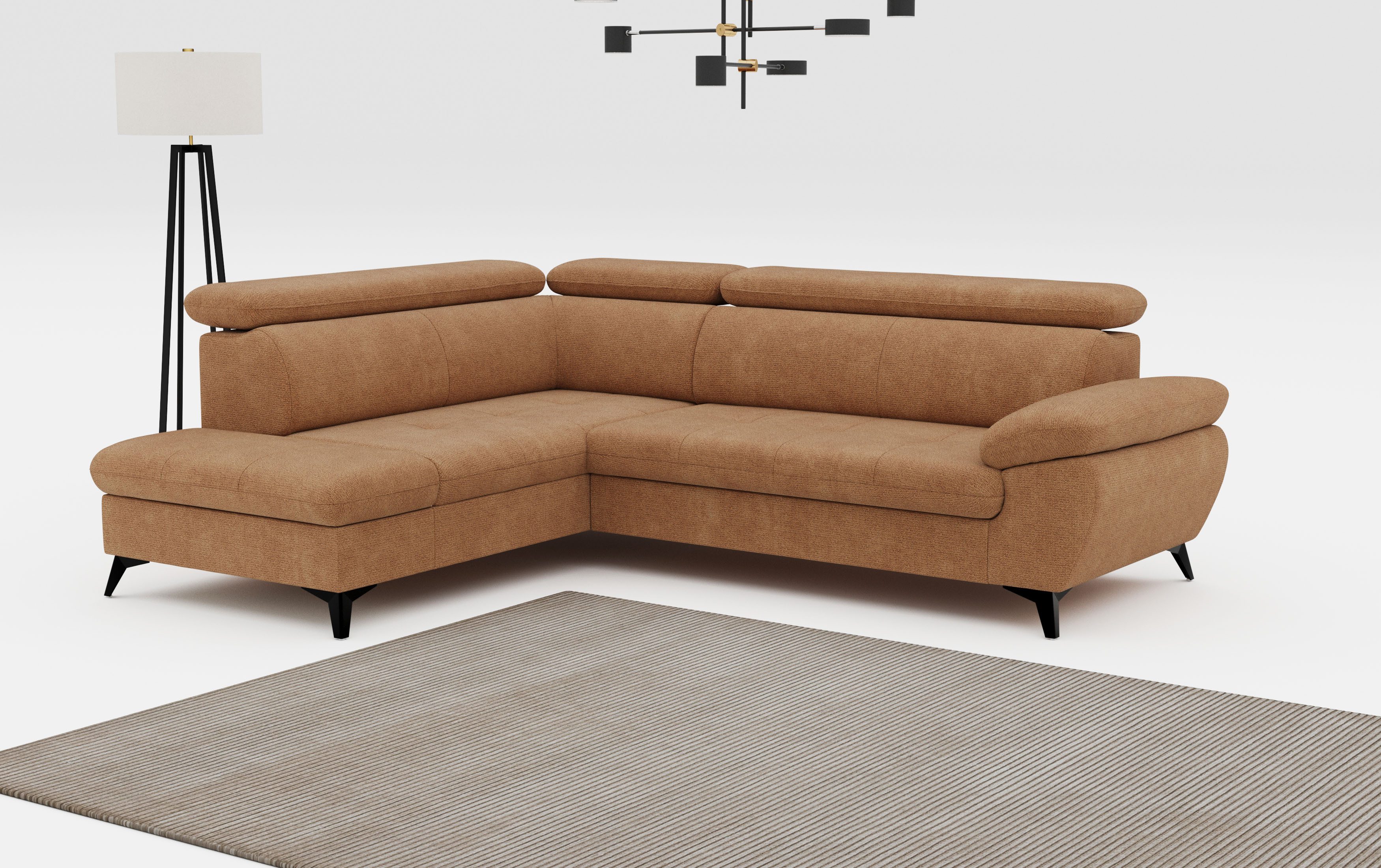 COTTA Ecksofa Hudson L-Form, mit Kopfteilverstellung, günstig online kaufen