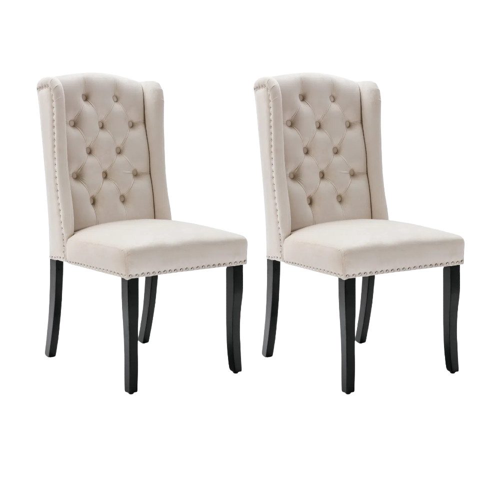 IDEASY Esszimmerstuhl 2/4/6 St Esszimmerstuhl, Luxus Stühle Esszimmer, Komfort Schaumstoff (2 St), Füße aus schwarzer Eiche, verchromter Türring, 120 kg Tragfähigkeit