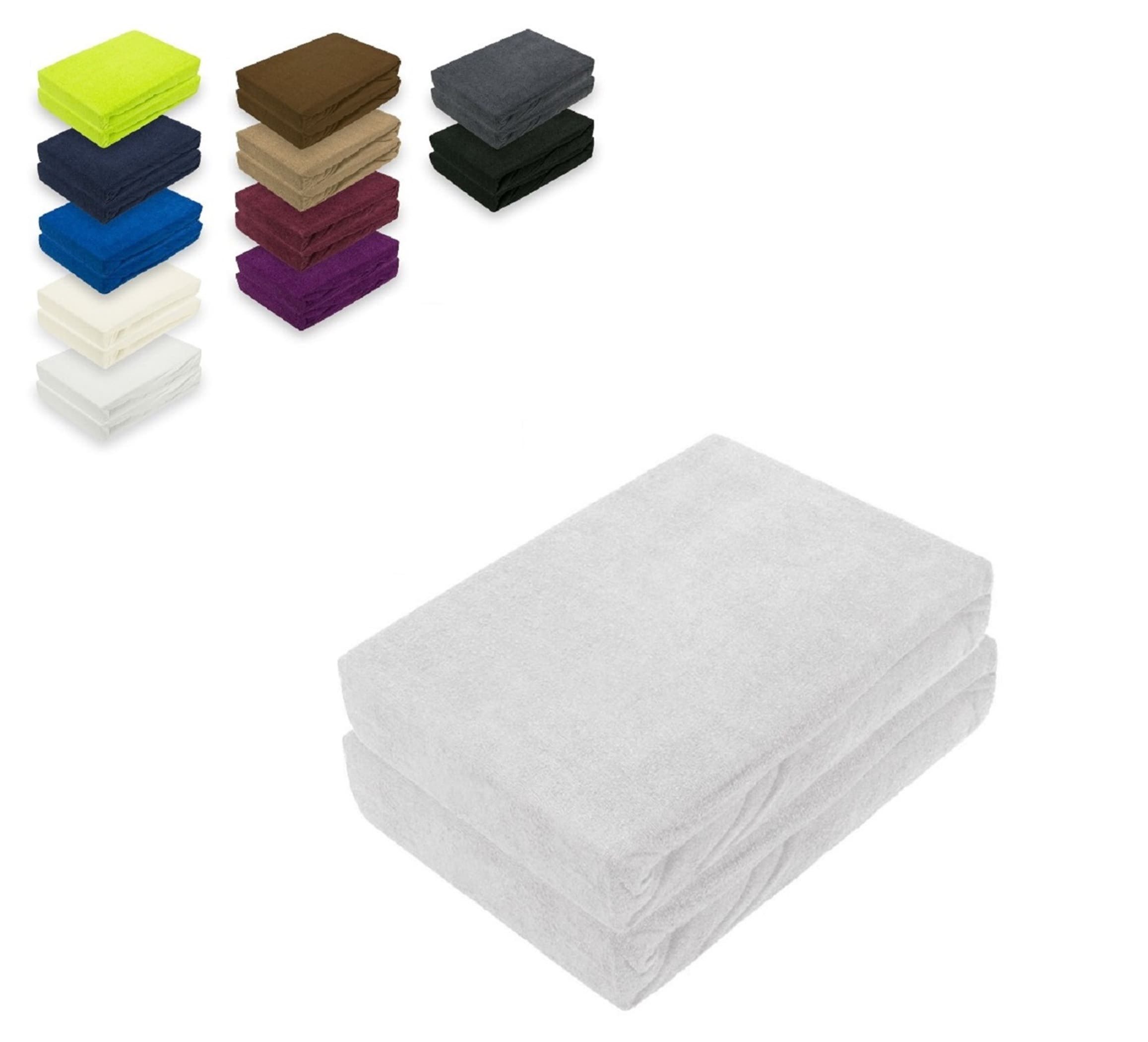 EXKLUSIV HEIMTEXTIL Spannbettlaken Doppelpack Frottee Spannbettlaken, Frottee, Gummizug: rundum