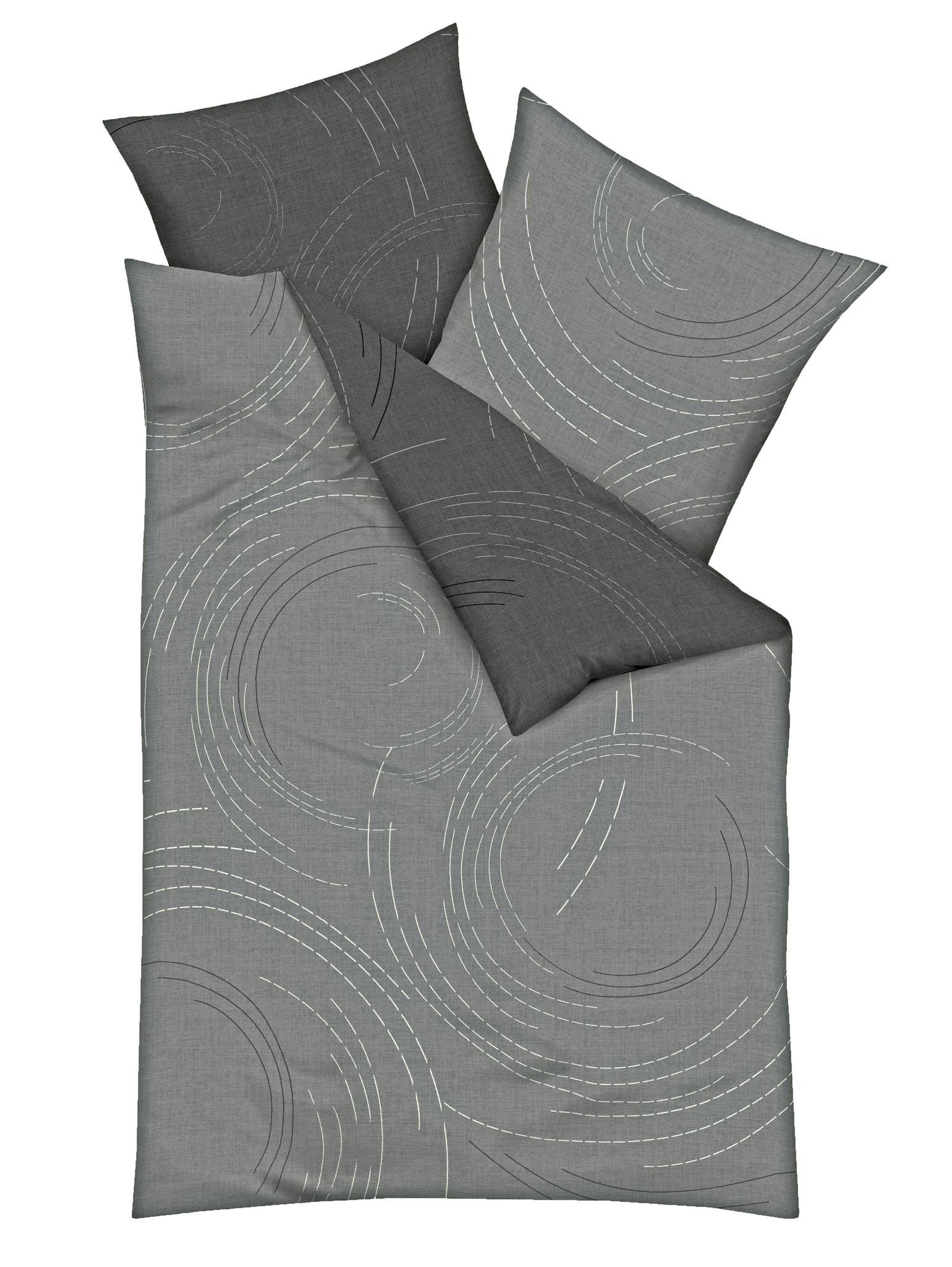 JACK Wendebettwäsche 135x200cm Jaro Zinn, Biber, 2 teilig, dezente kreisför günstig online kaufen