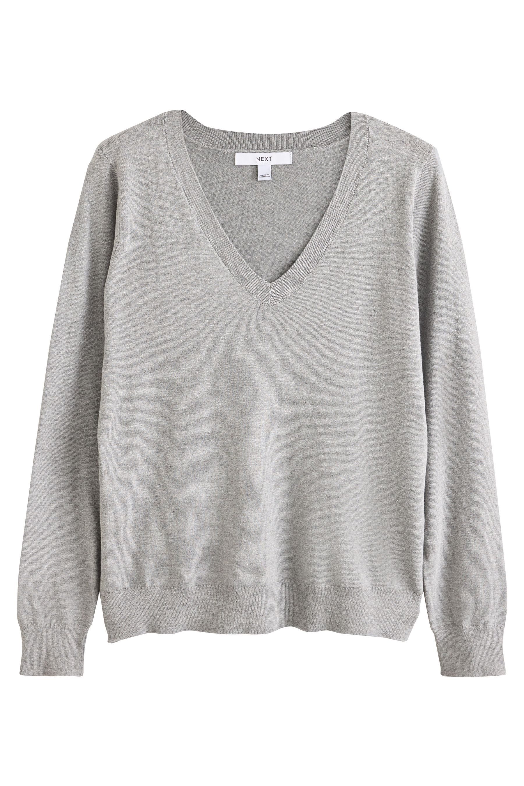 Next V-Ausschnitt-Pullover Weicher Pullover mit V-Ausschnitt und Baumwolle (1-tlg)