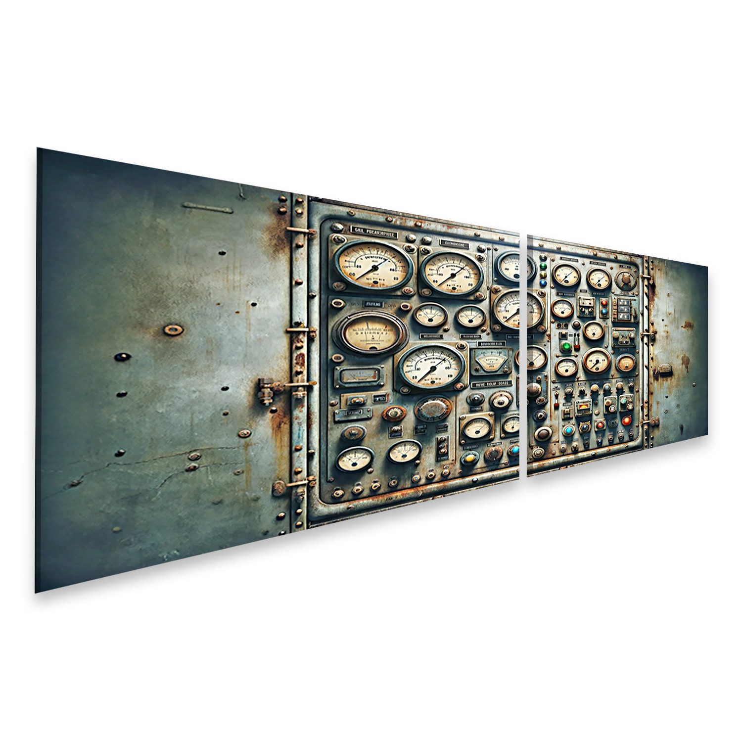Leinwandbild Vintage-Industriebedienfeld abgenutzt Querformat