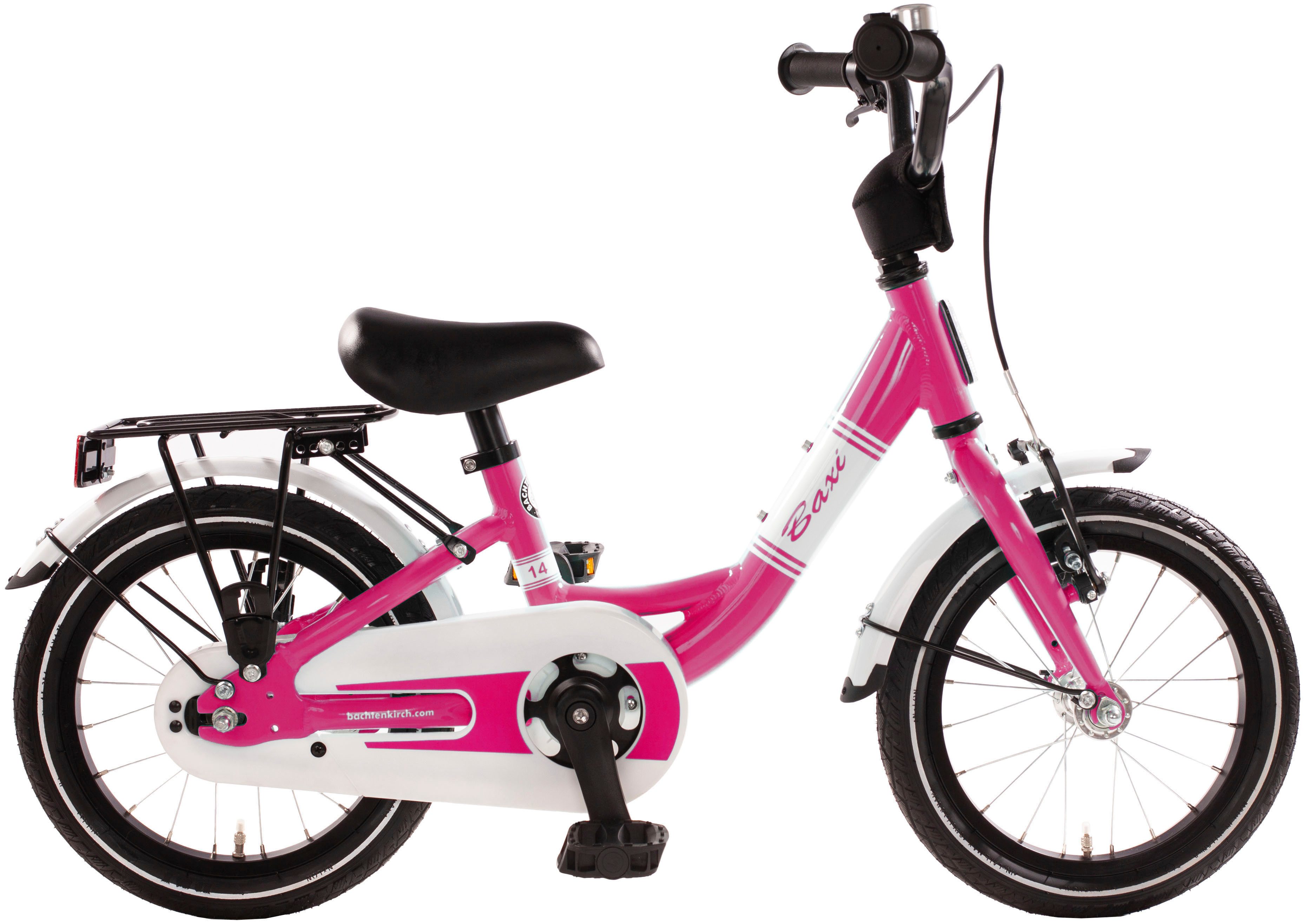 Bachtenkirch Kinderfahrrad 14" Baxi - pink, 1 Gang, ohne Schaltung, (Packung), Alu Kinderfahrrad mit Vollausstattung, erhältlich in 14/16/18 Zoll