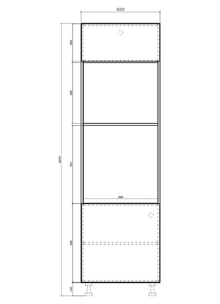 & für Kvantum wählbar (Kvantum) grey matt Front- Korpusfarbe dust 60cm Fächer Einbaugeräte Backofenumbauschrank 2-türig 2 Feldmann-Wohnen