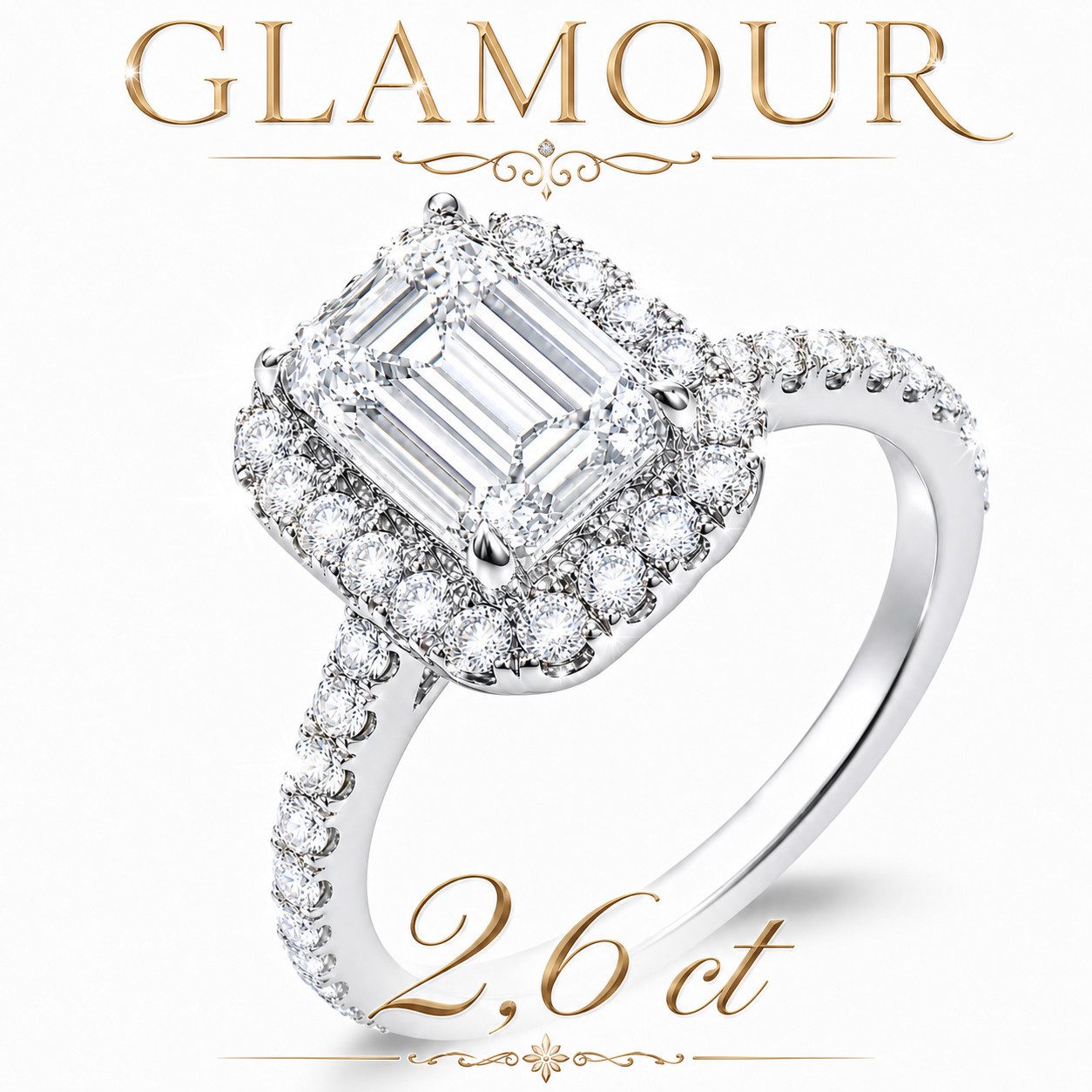 M-Punkt24 Diamantring Damen Ring DIAMANT LAB-GROWN ECHT GOLD 585 (2 ct, Ringgröße, 52), Weißgold Damen Gold Schmuck
