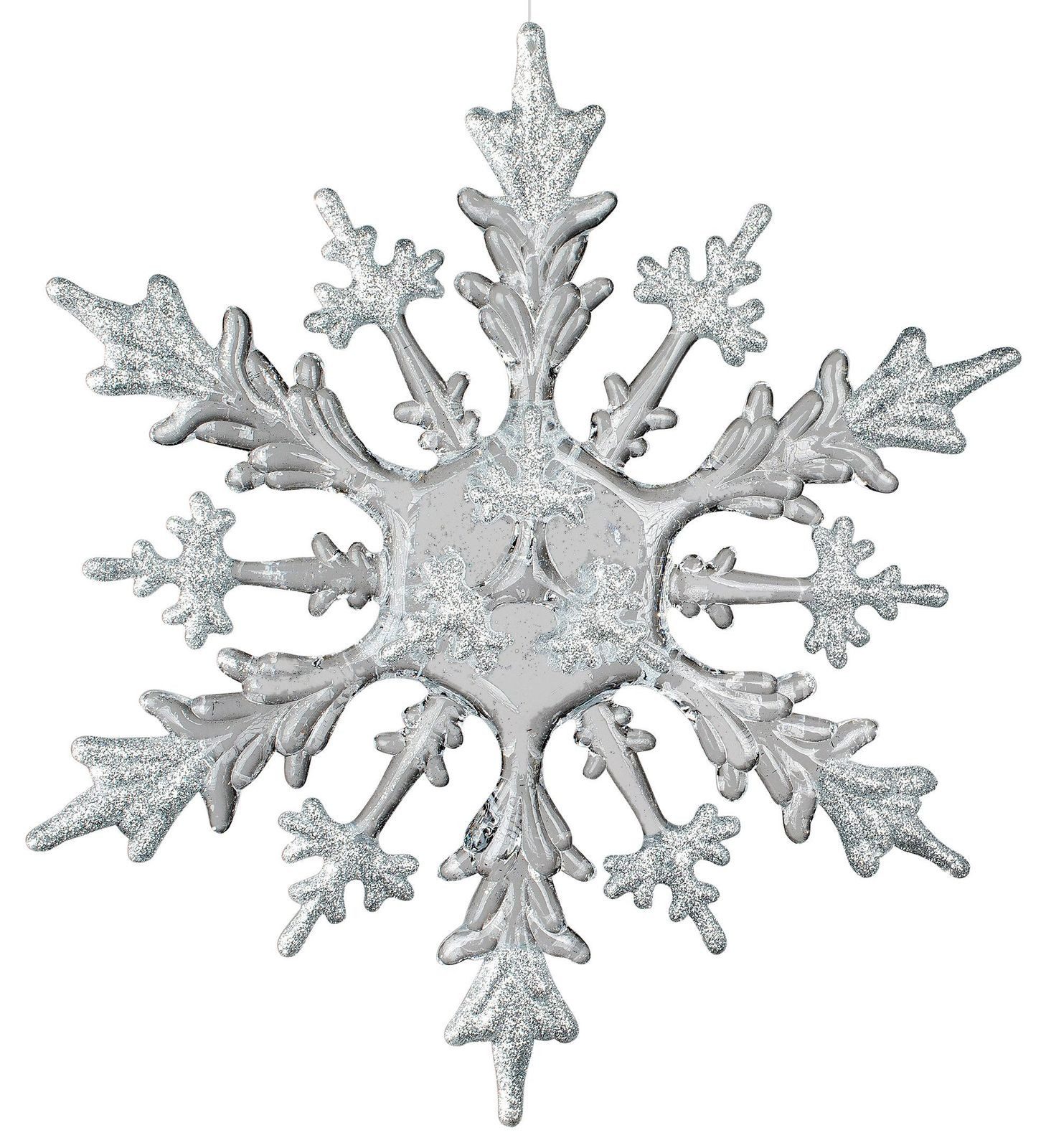 formano Hängedekoration Eiskristall Deko Acryl Hänger 20 cm Weihnachtsdeko Fenster klar silber