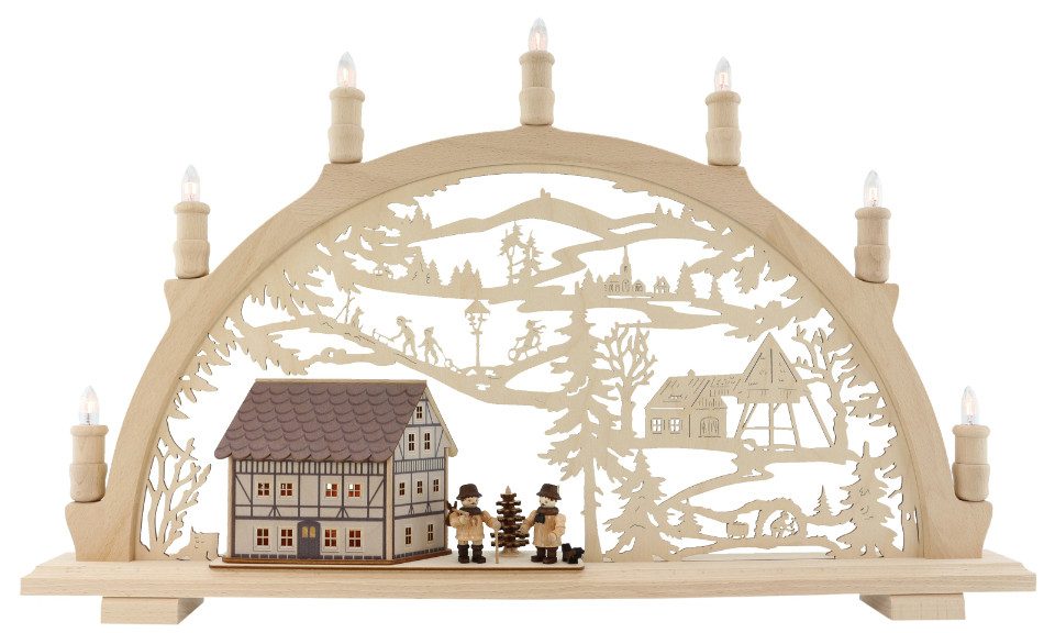 Osterhase Lenk und Sohn Schwibbogen Fachwerkhaus Waldfiguren