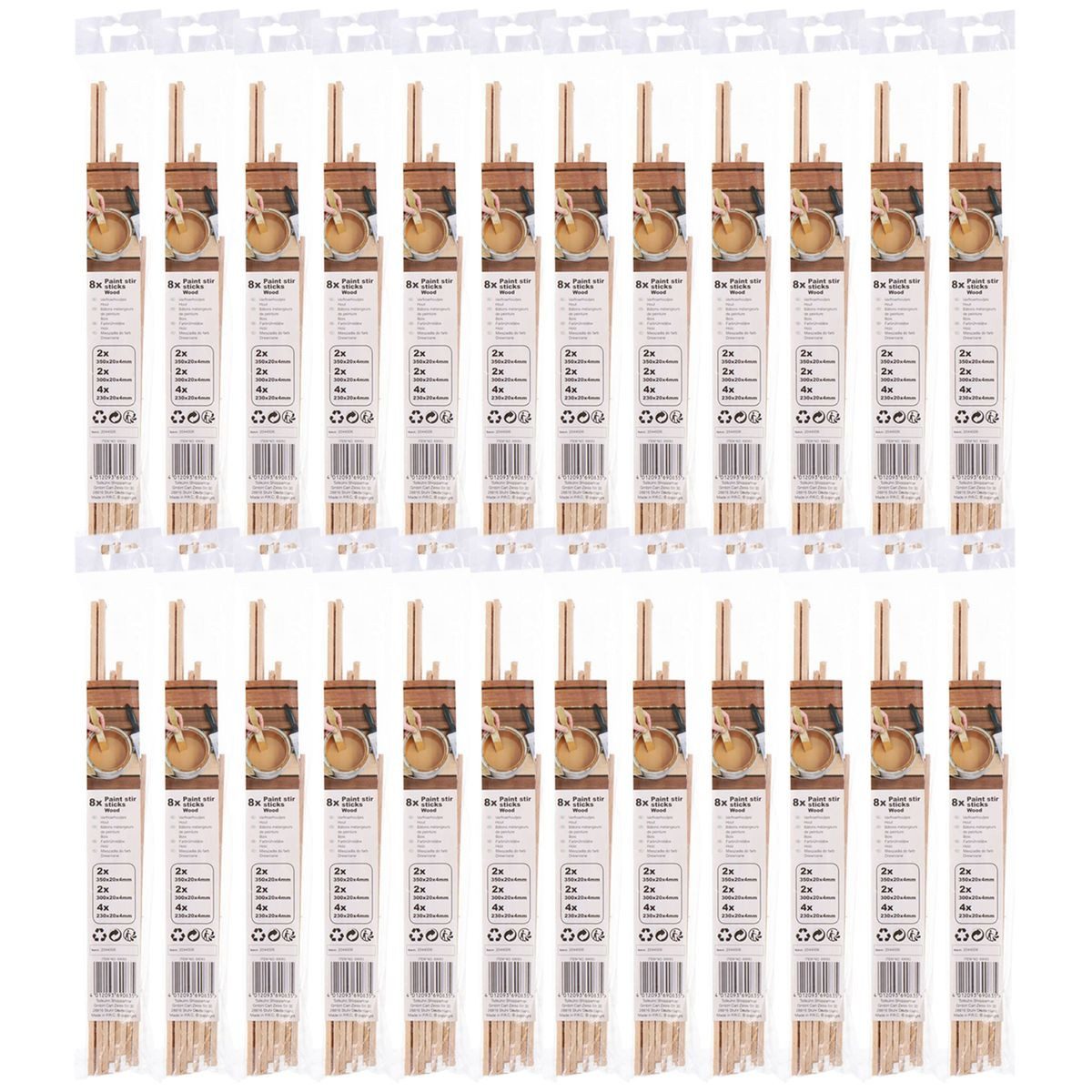 Marabellas Shop Rührstab Farbrührstab ca.230-350 x 20 x 4mm Bastelleisten 24er-Set Bastelholz