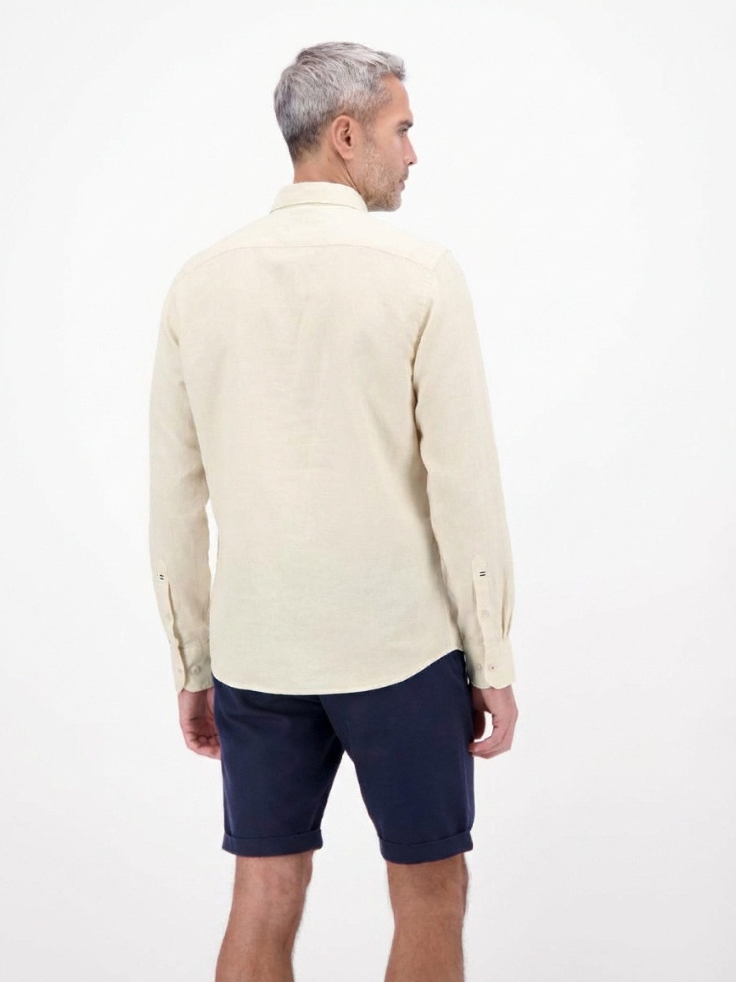 LERROS Langarmhemd Herrenhemd aus Baumwoll-Leinen-Mix Baumwoll‑Leinen Mix, Langarm, krempelbar, ideal für warme Tage