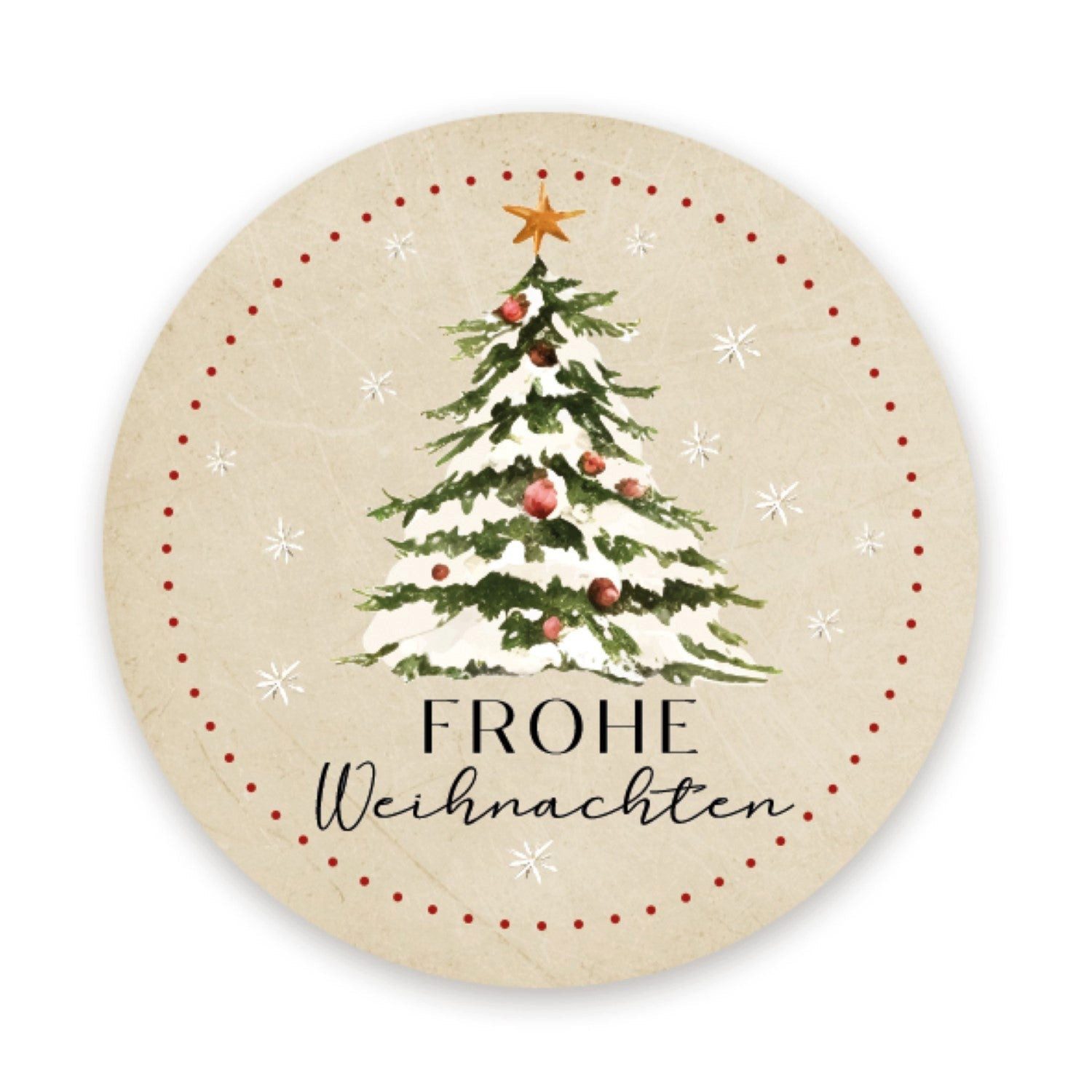 Logbuch-Verlag Aufkleber 200 Weihnachtssticker Frohe Weihnachten Aufkleber auf Rolle beige 4 cm