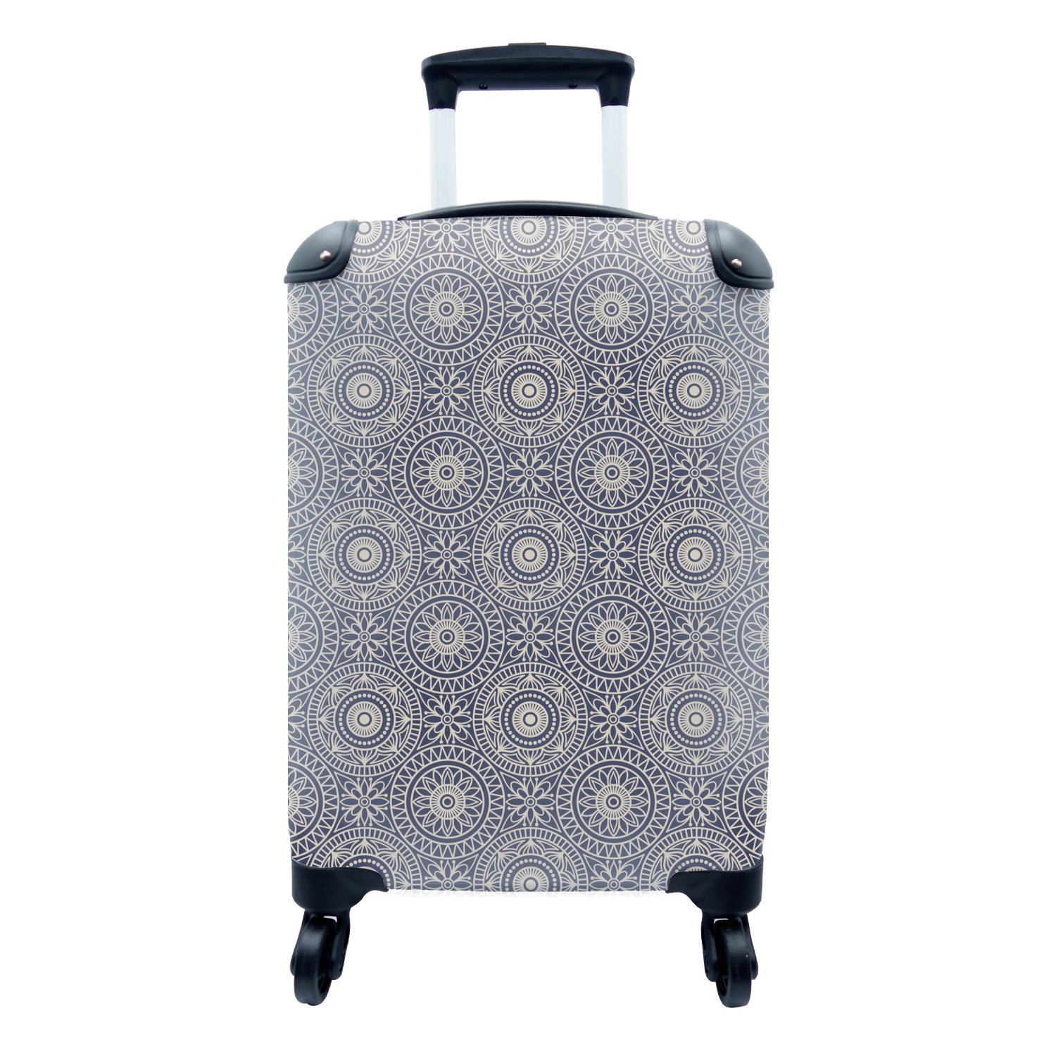 Blau Mandala Reisetasche - rollen, Handgepäck für Ferien, - Trolley, mit Muster, Handgepäckkoffer 4 Reisekoffer Rollen, MuchoWow