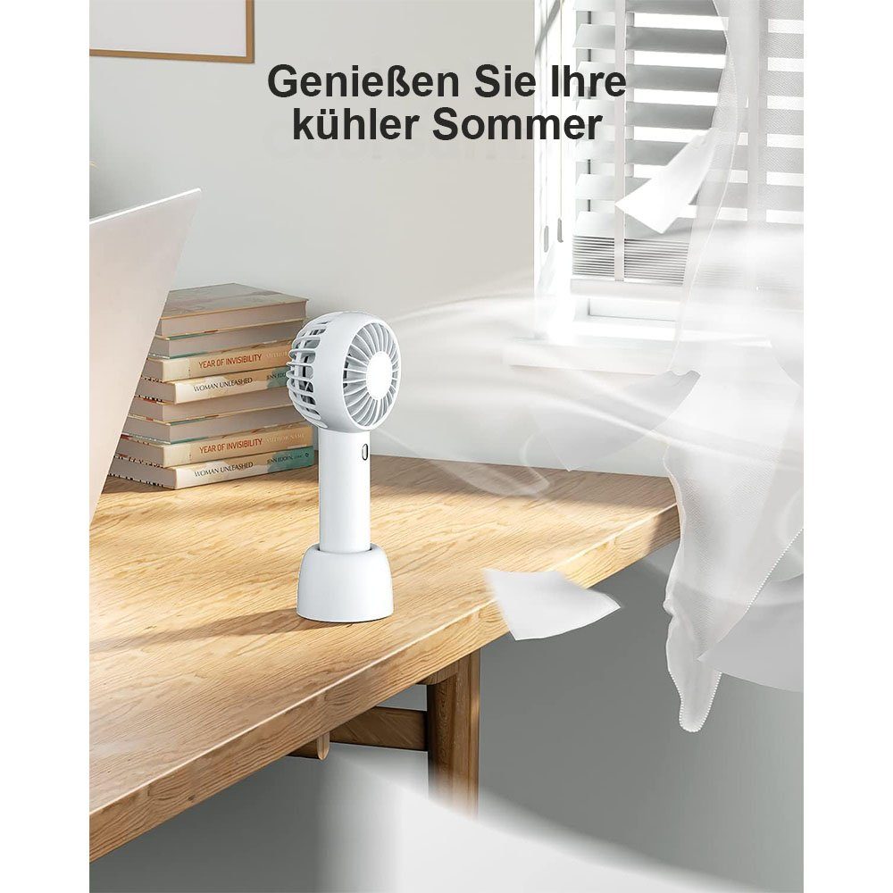 Mini-Ventilator, Design. tragbar, Heizkörperventilator leistungsstark, MOUTEN niedliches Weiss