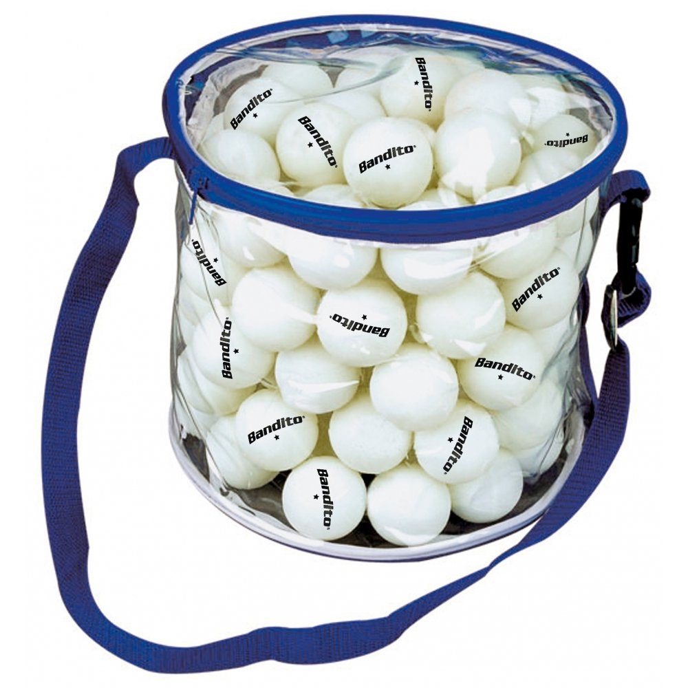 Bandito Tischtennisball TT-Bälle * 100 Stück inkl. Tragetasche, weiß (Spar-Set, 100-St), 100 Stück