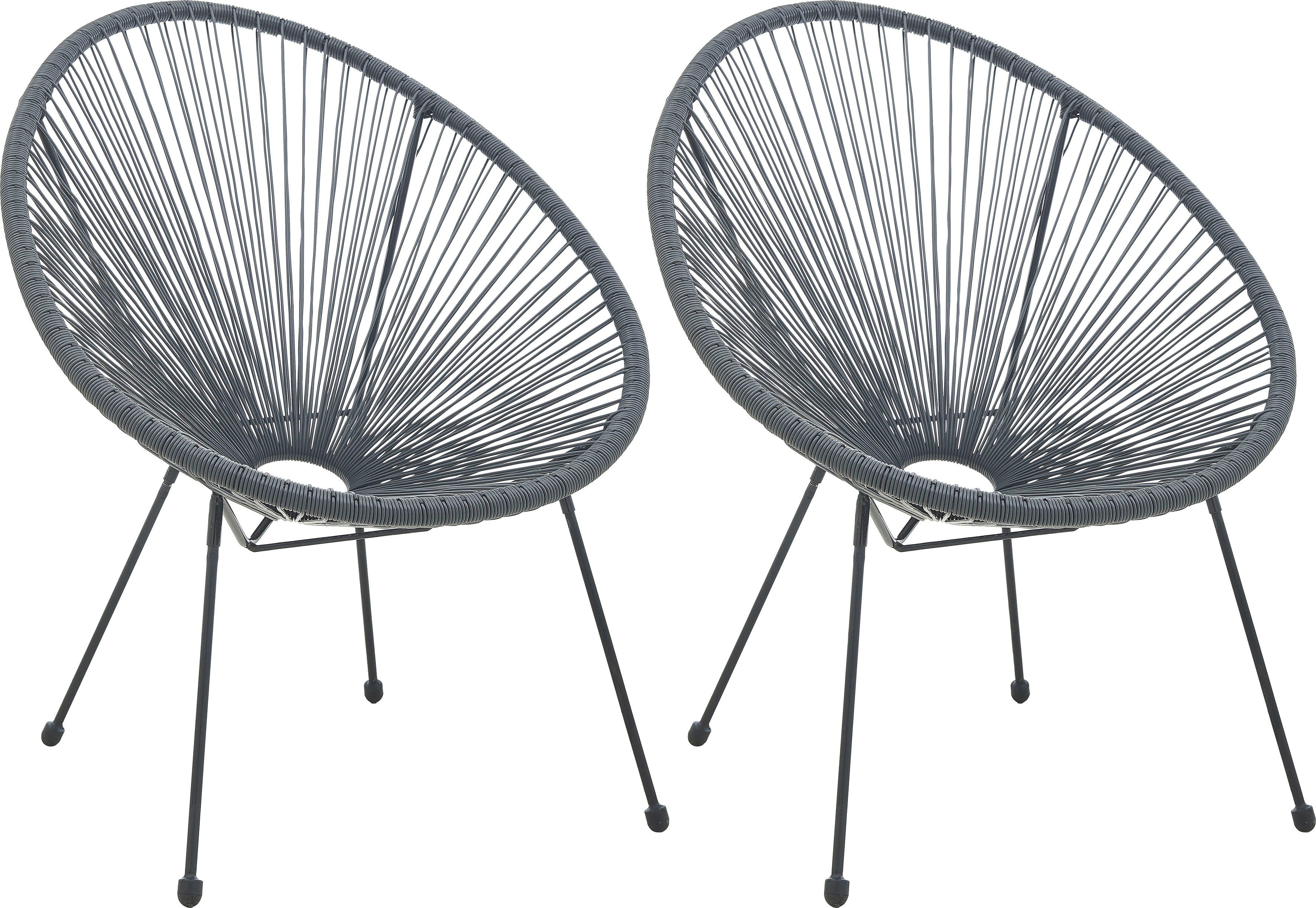 INOSIGN Stuhl (Set, 2 St), runde Sitzschale im 2er-Set Grau | Grau