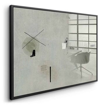 DOTCOMCANVAS® Acrylglasbild Moving in the Warmth - Acrylglas, Acrylglasbild grau beige moderne abstrakte Kunst Druck Wandbild