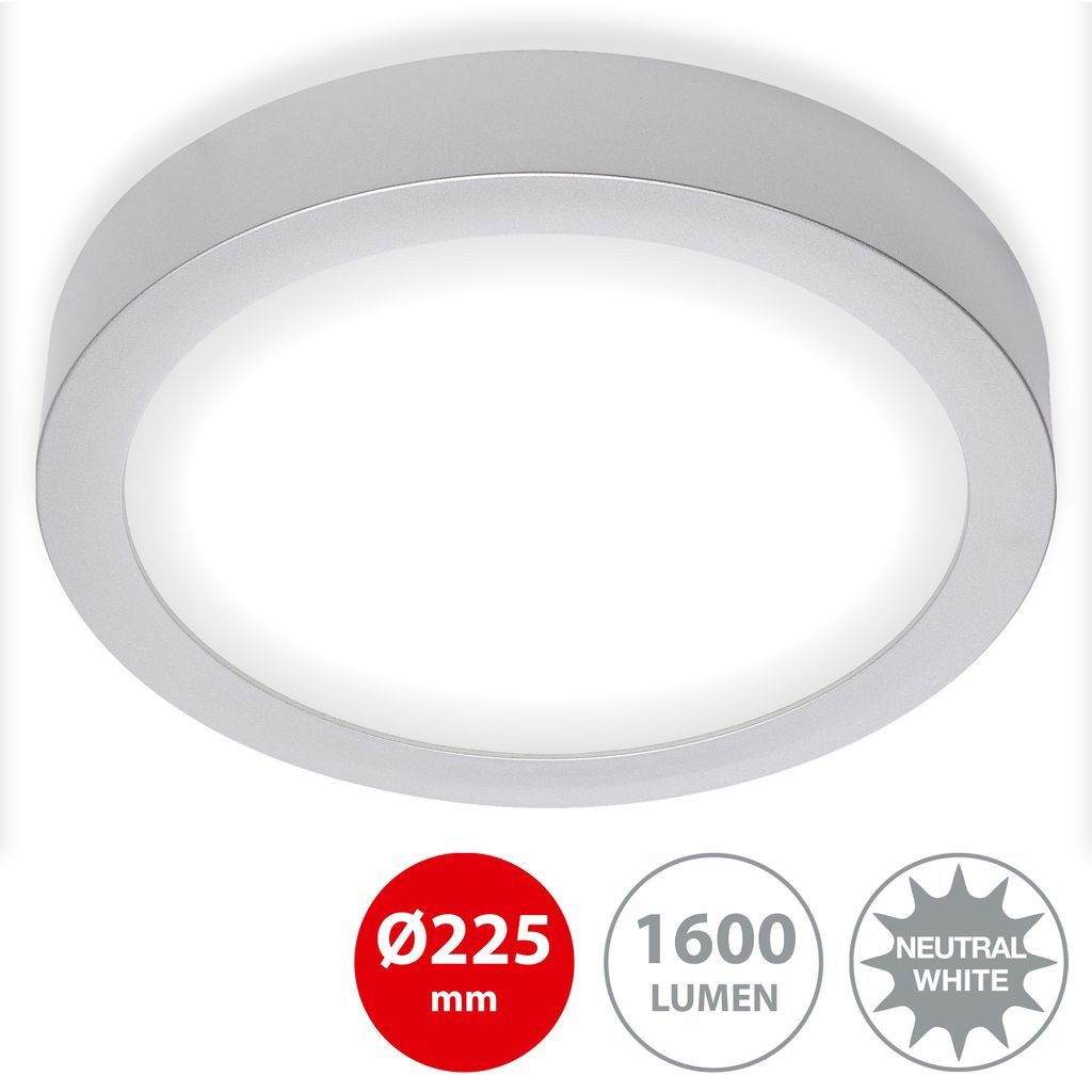 Briloner Leuchten LED Deckenleuchte 7117-414, LED fest integriert, 2700K - Extra-Warmweiß, Deckenlampe modern 16,5W 1600lm 4000K IP20 Ø22,5cm