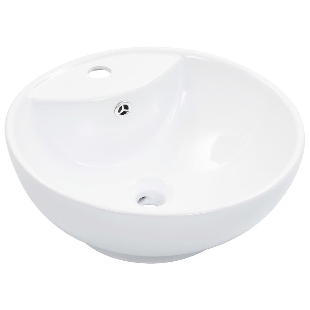 vidaXL Waschbecken NA Waschbecken Badezimmer Aufsatzwaschbecken mit Überlauf 46,5x18 cm K