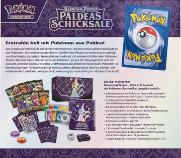 POKÉMON Sammelkarte Pokémon Karmesin & Purpur 4.5 Paldeas Schicksale Top Trainer Box, Deutsch