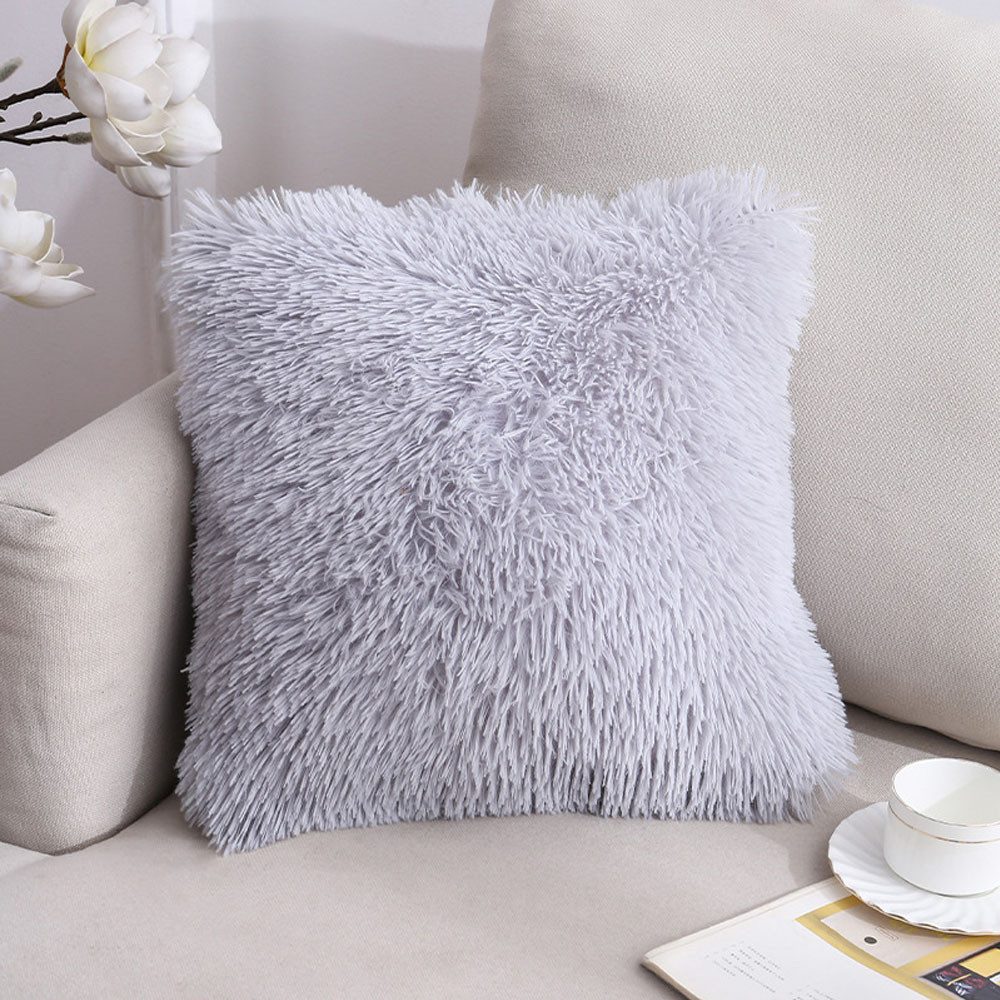 TUWENA Kissenbezüge 4er Set Kissenbezüge 40x40cm Flauschige Deko Plüschkissen Sofakissen
