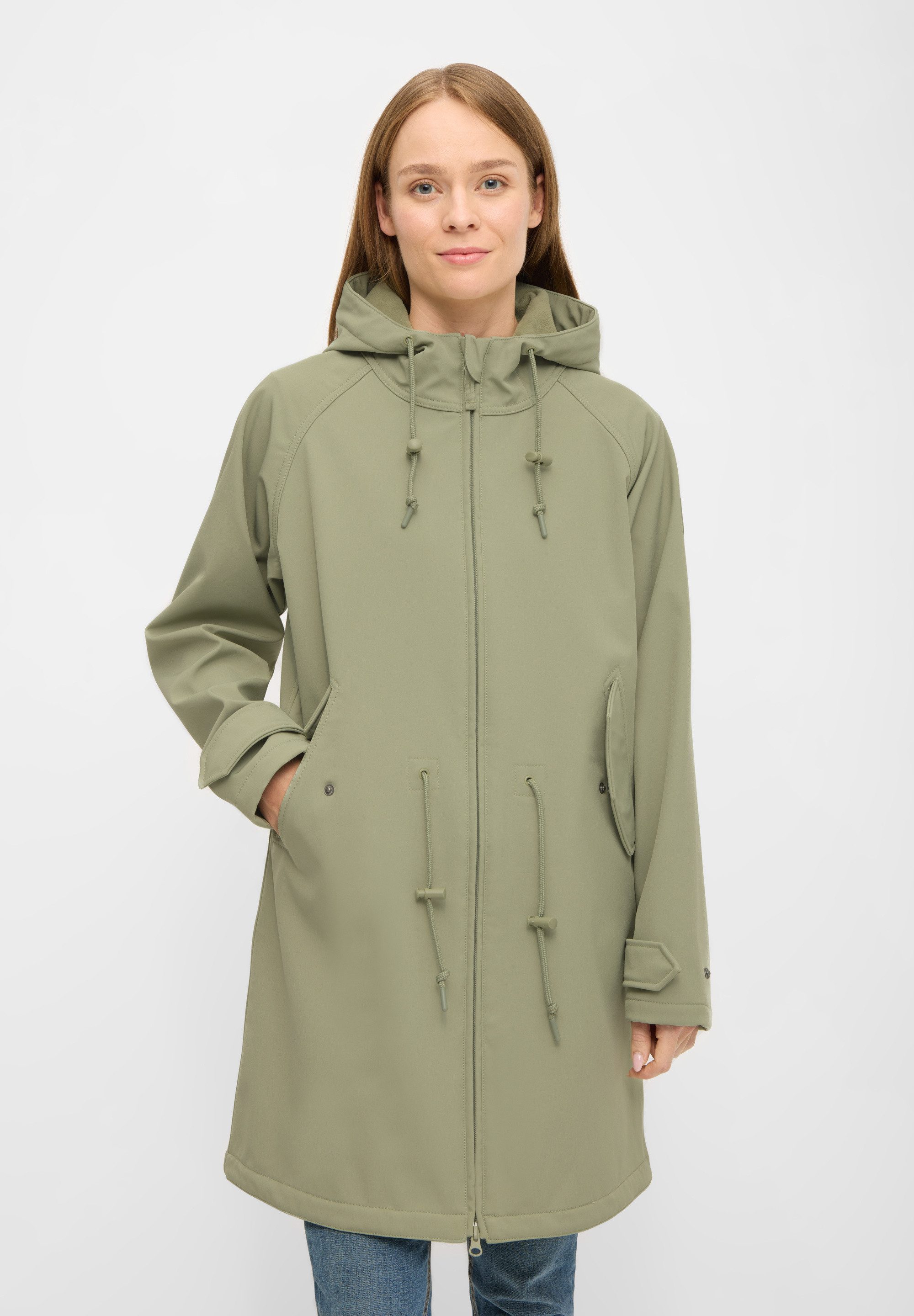 Derbe Softshelljacke Island Friese wasserabweisend, winddicht, Kapuze