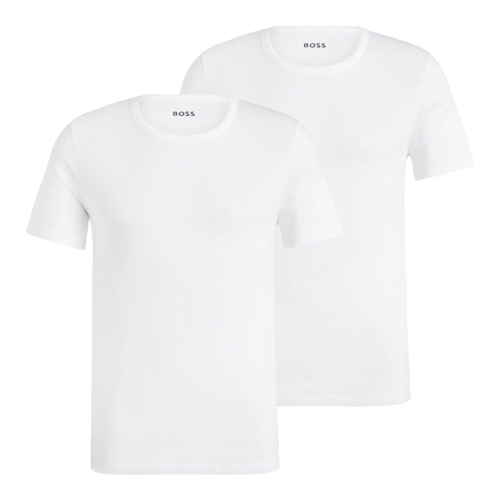 BOSS T-Shirt T-ShirtRN 2P ComfortS mit gesticktem Ton-in-Ton Logo