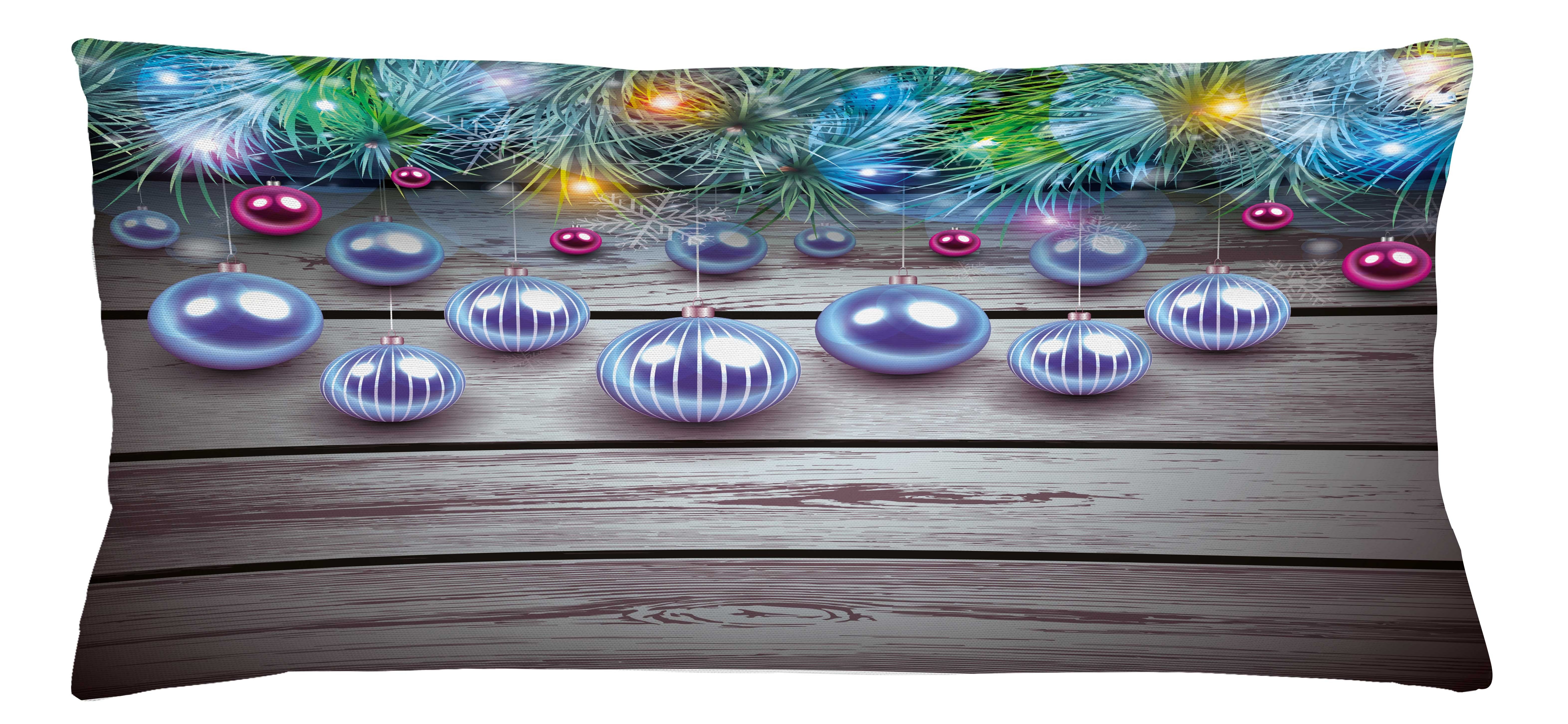 Kissenbezüge Reißverschluss Kissenhülle mit Farbfesten Abakuhaus Zweige Weihnachten Beidseitiger Farben Vivid Holz Stück), Druck, auf (1